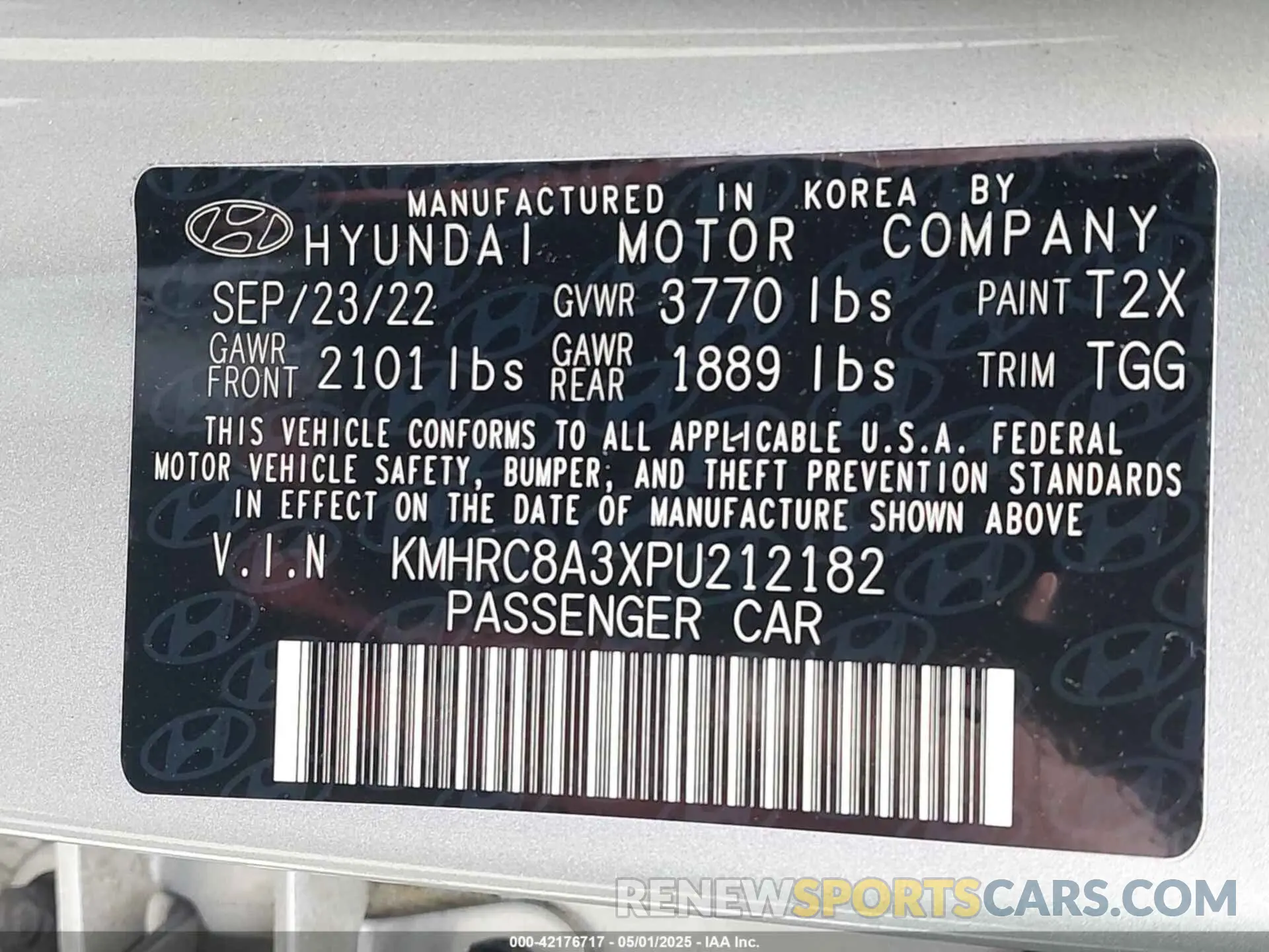 9 Photograph of a damaged car KMHRC8A3XPU212182 HYUNDAI VENUE 2023