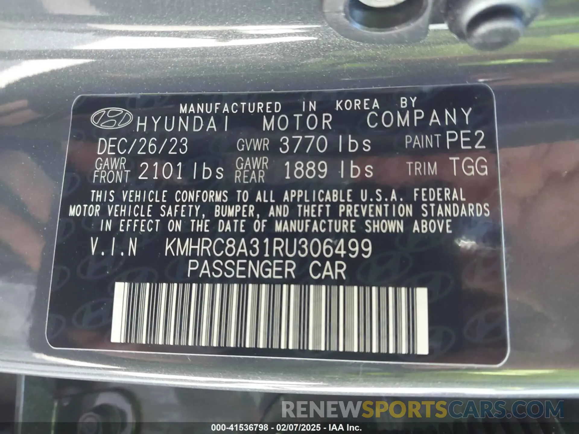9 Photograph of a damaged car KMHRC8A31RU306499 HYUNDAI VENUE 2024
