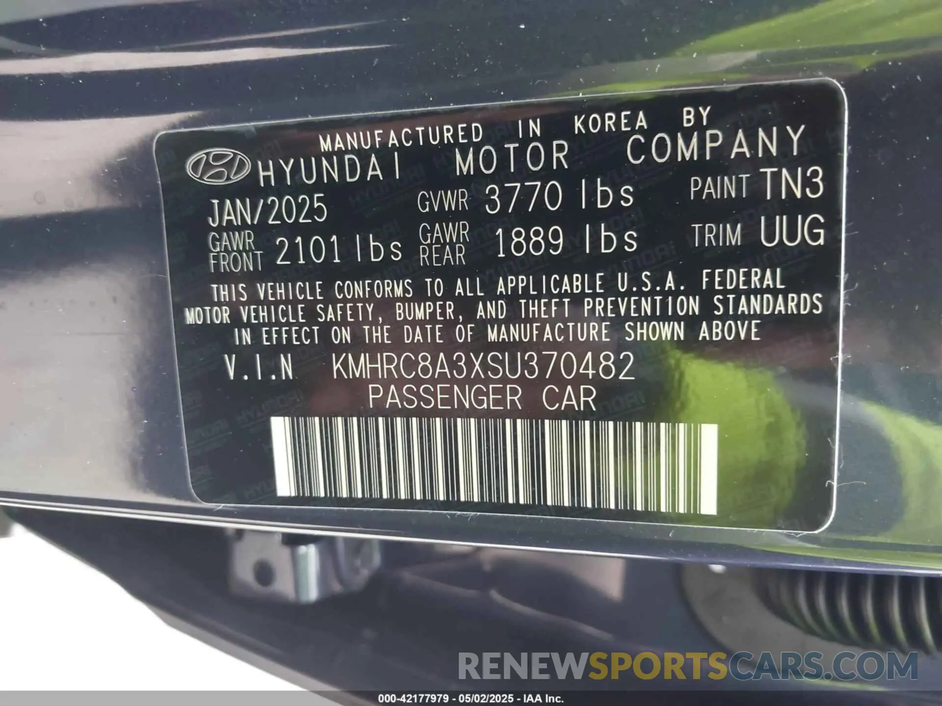 9 Photograph of a damaged car KMHRC8A3XSU370482 HYUNDAI VENUE 2025