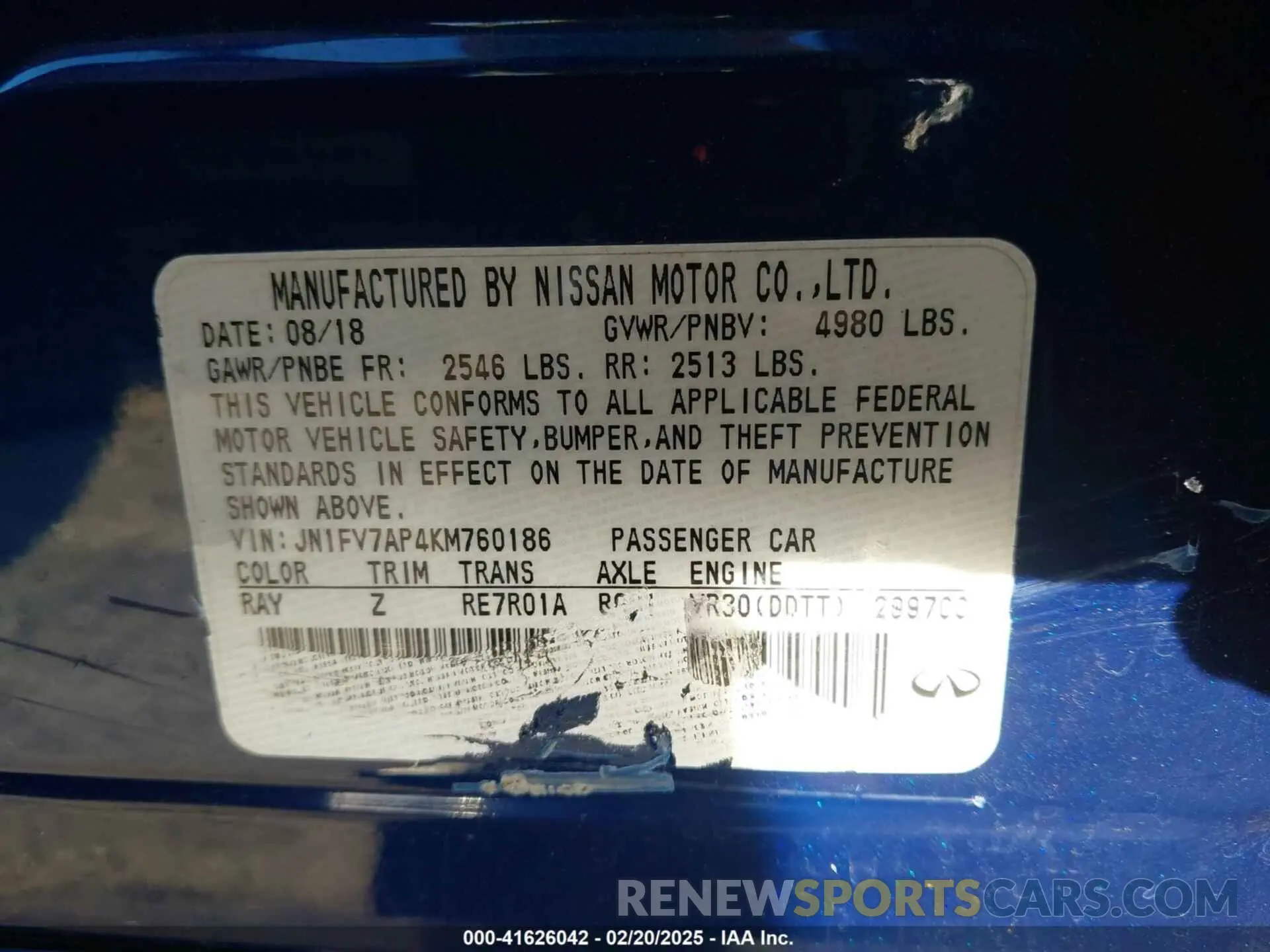9 Photograph of a damaged car JN1FV7AP4KM760186 INFINITI Q50 2019