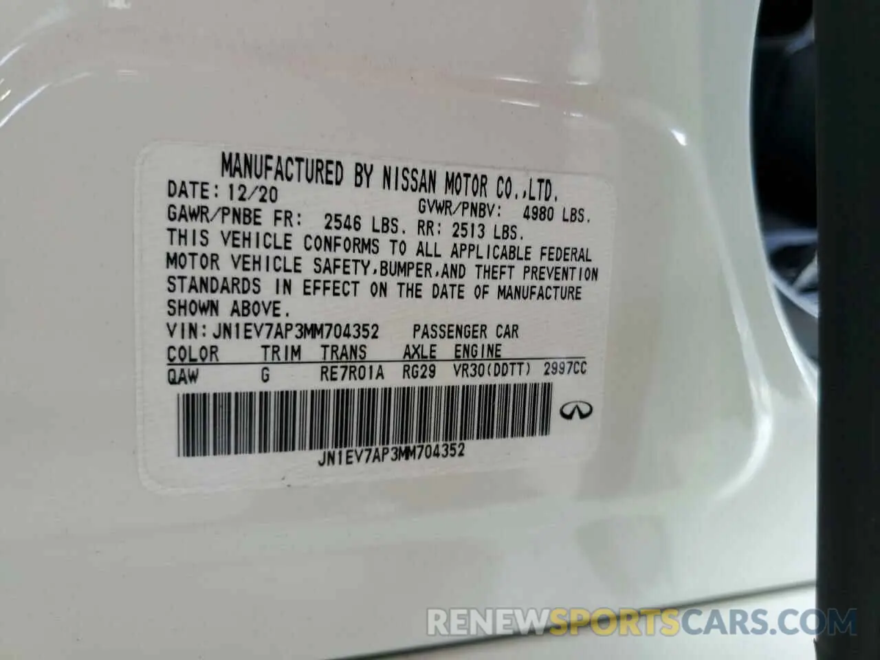 13 Photograph of a damaged car JN1EV7AP3MM704352 INFINITI Q50 2021