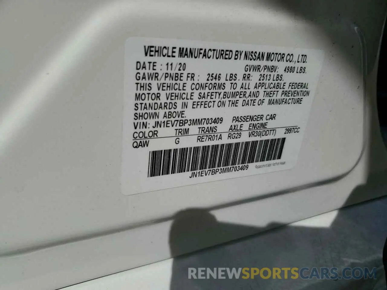 15 Photograph of a damaged car JN1EV7BP3MM703409 INFINITI Q50 2021