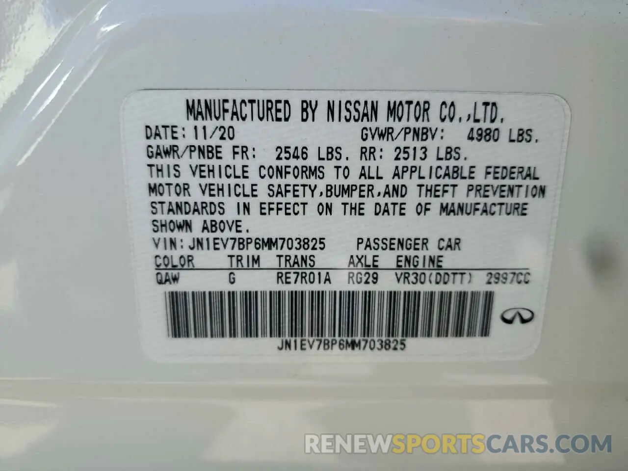 12 Photograph of a damaged car JN1EV7BP6MM703825 INFINITI Q50 2021
