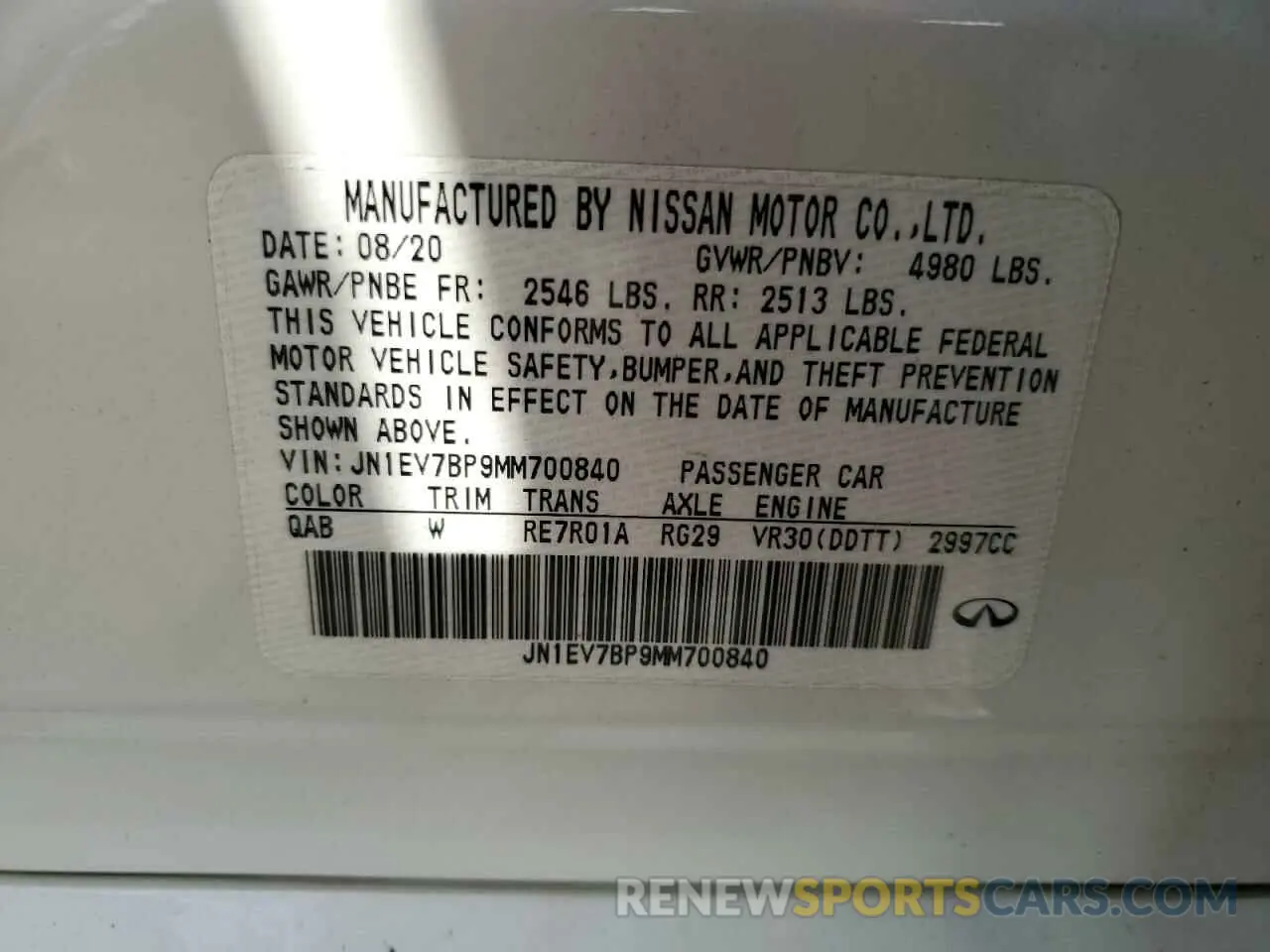 14 Photograph of a damaged car JN1EV7BP9MM700840 INFINITI Q50 2021