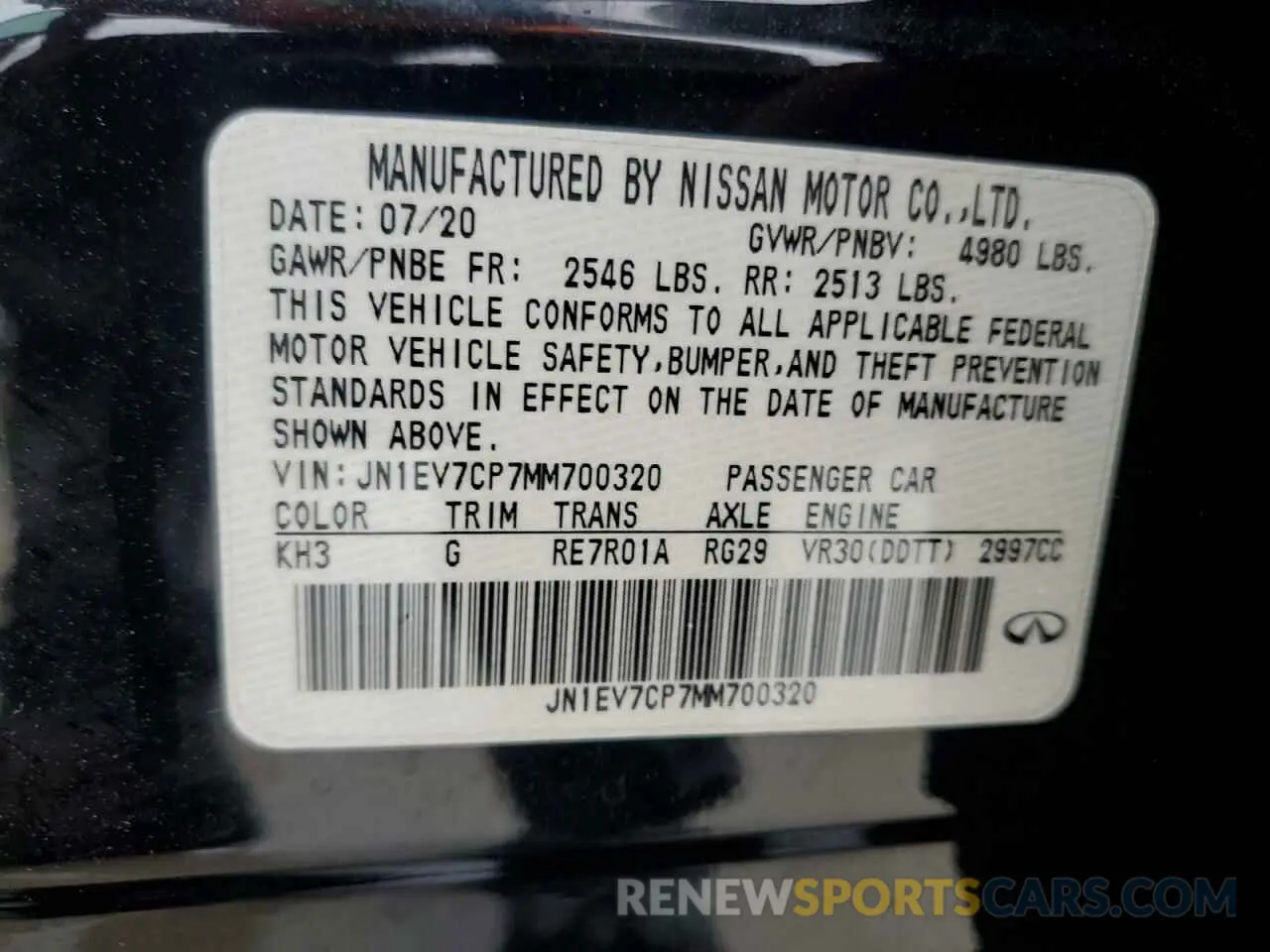 14 Photograph of a damaged car JN1EV7CP7MM700320 INFINITI Q50 2021