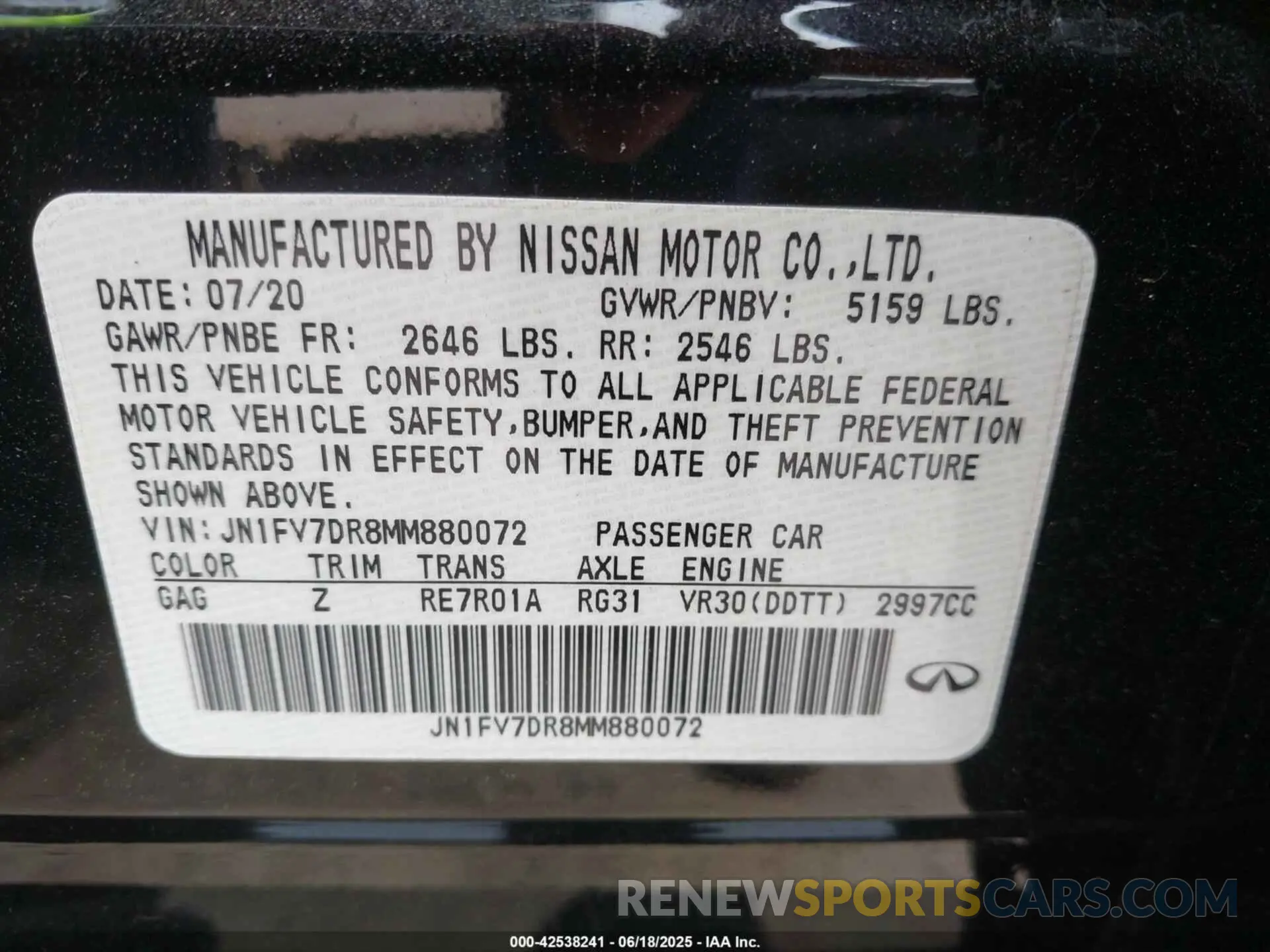 9 Photograph of a damaged car JN1FV7DR8MM880072 INFINITI Q50 2021