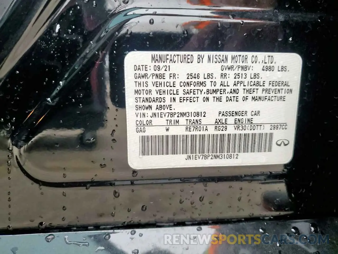 12 Photograph of a damaged car JN1EV7BP2NM310812 INFINITI Q50 2022