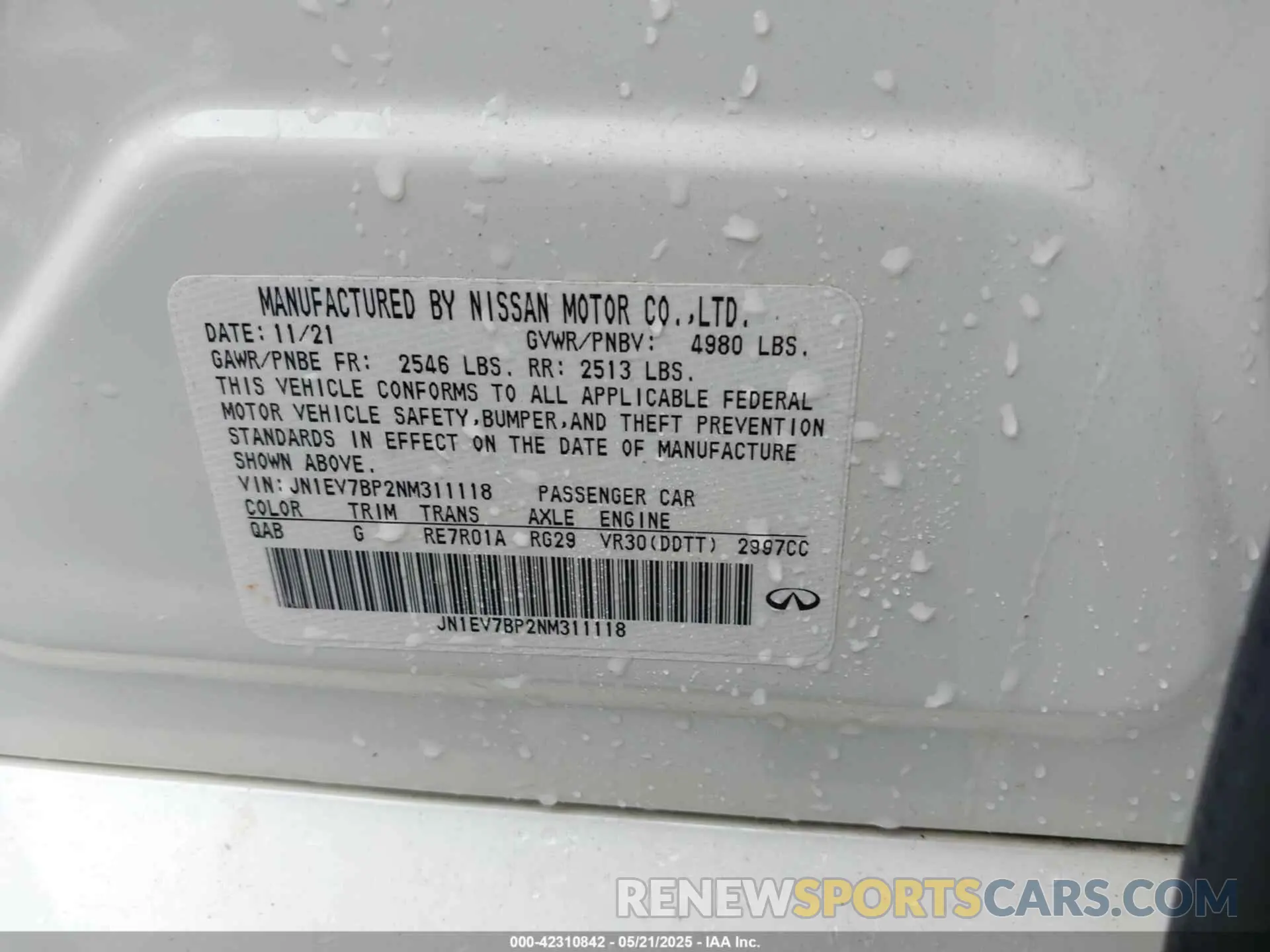 9 Photograph of a damaged car JN1EV7BP2NM311118 INFINITI Q50 2022