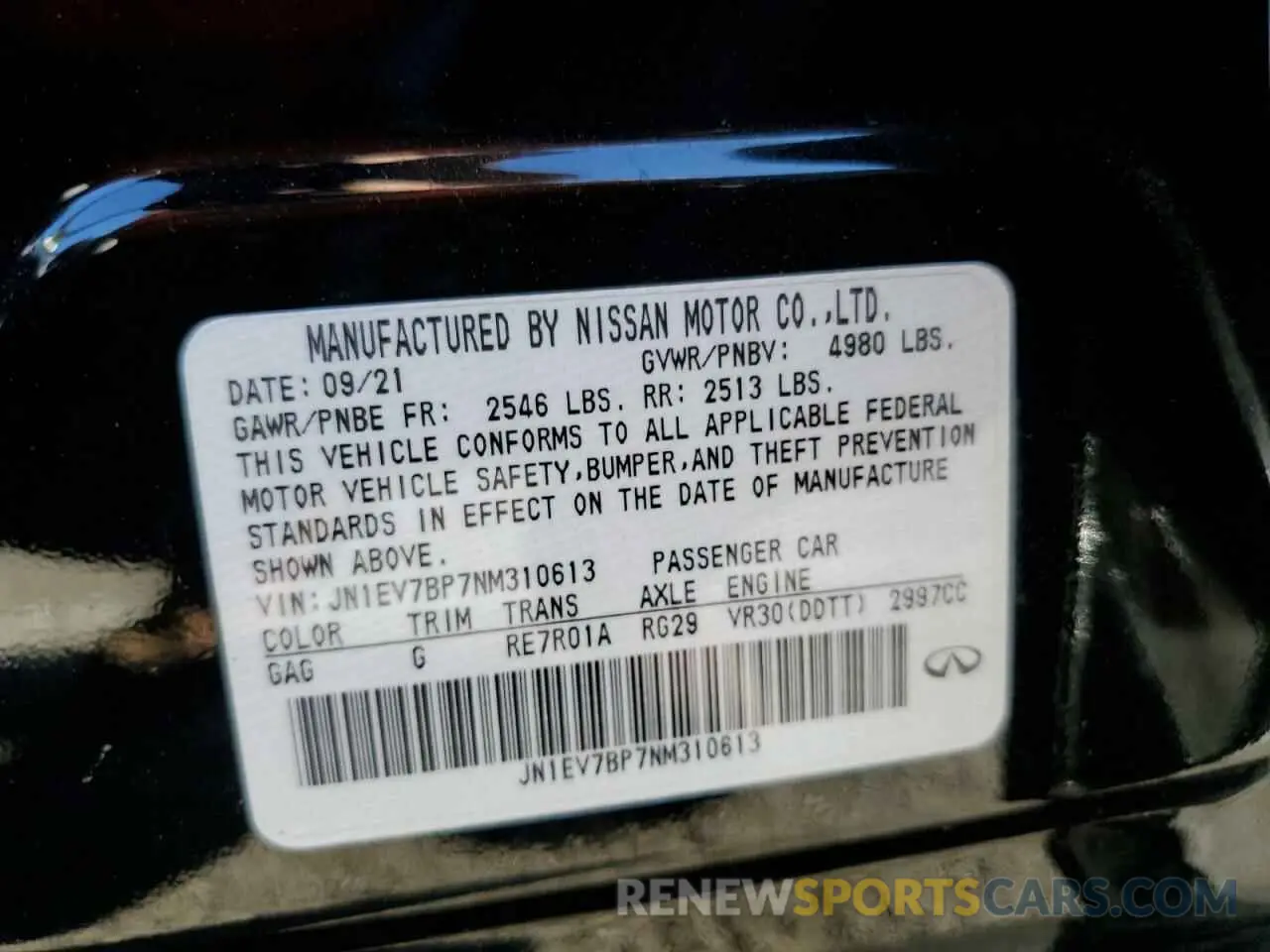 15 Photograph of a damaged car JN1EV7BP7NM310613 INFINITI Q50 2022
