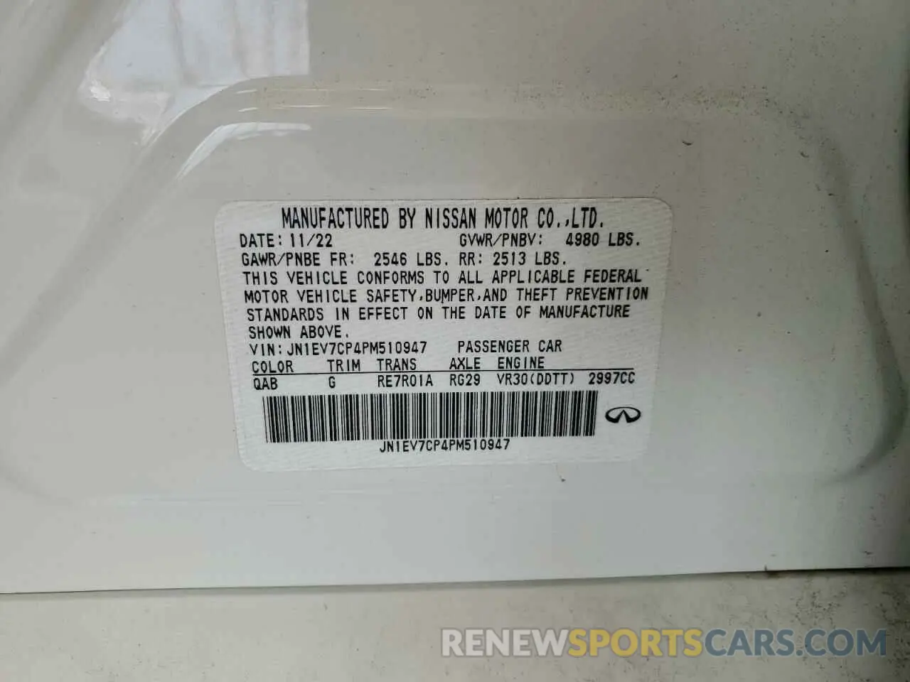 12 Photograph of a damaged car JN1EV7CP4PM510947 INFINITI Q50 2023
