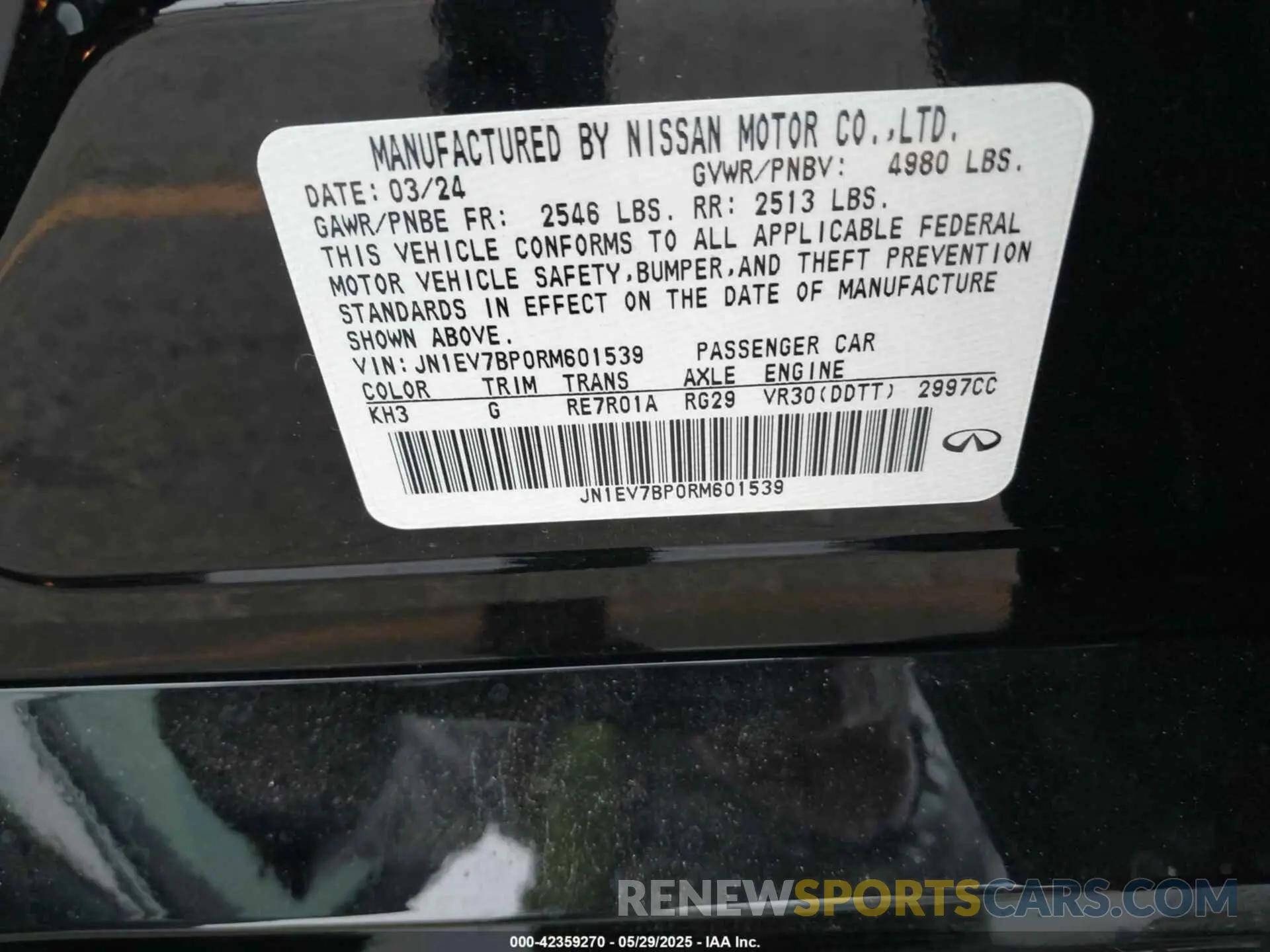 9 Photograph of a damaged car JN1EV7BP0RM601539 INFINITI Q50 2024