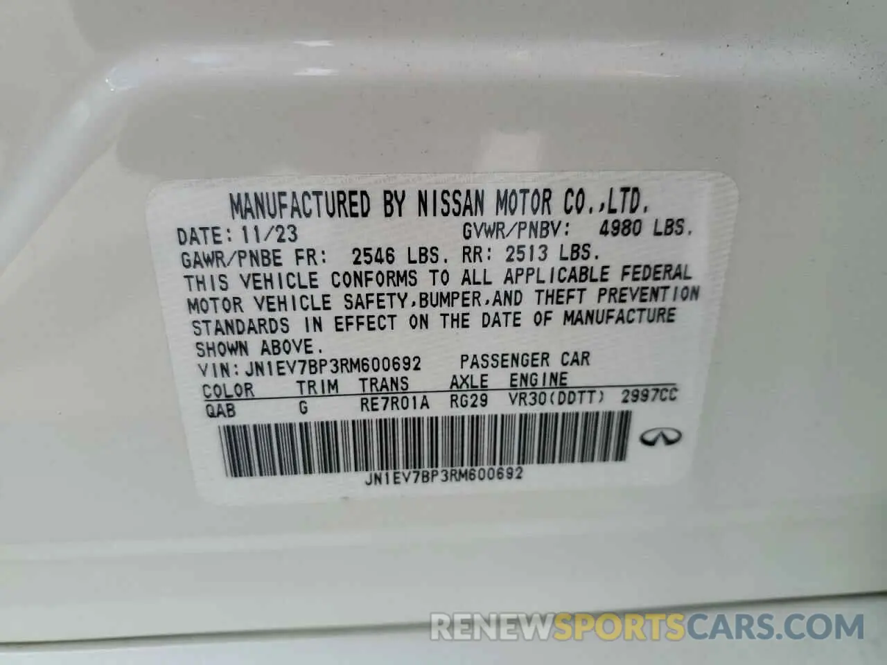 12 Photograph of a damaged car JN1EV7BP3RM600692 INFINITI Q50 2024