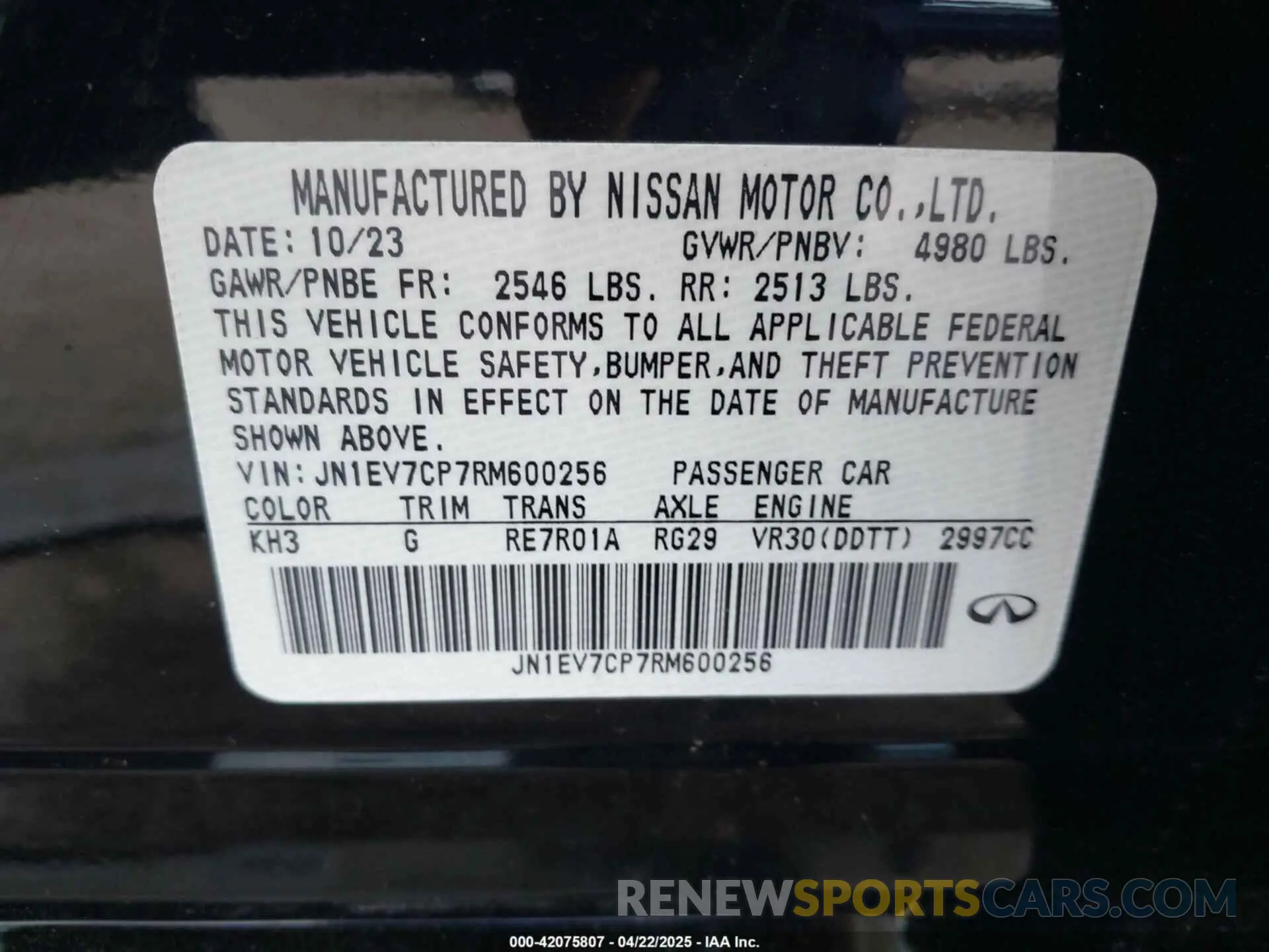 9 Photograph of a damaged car JN1EV7CP7RM600256 INFINITI Q50 2024