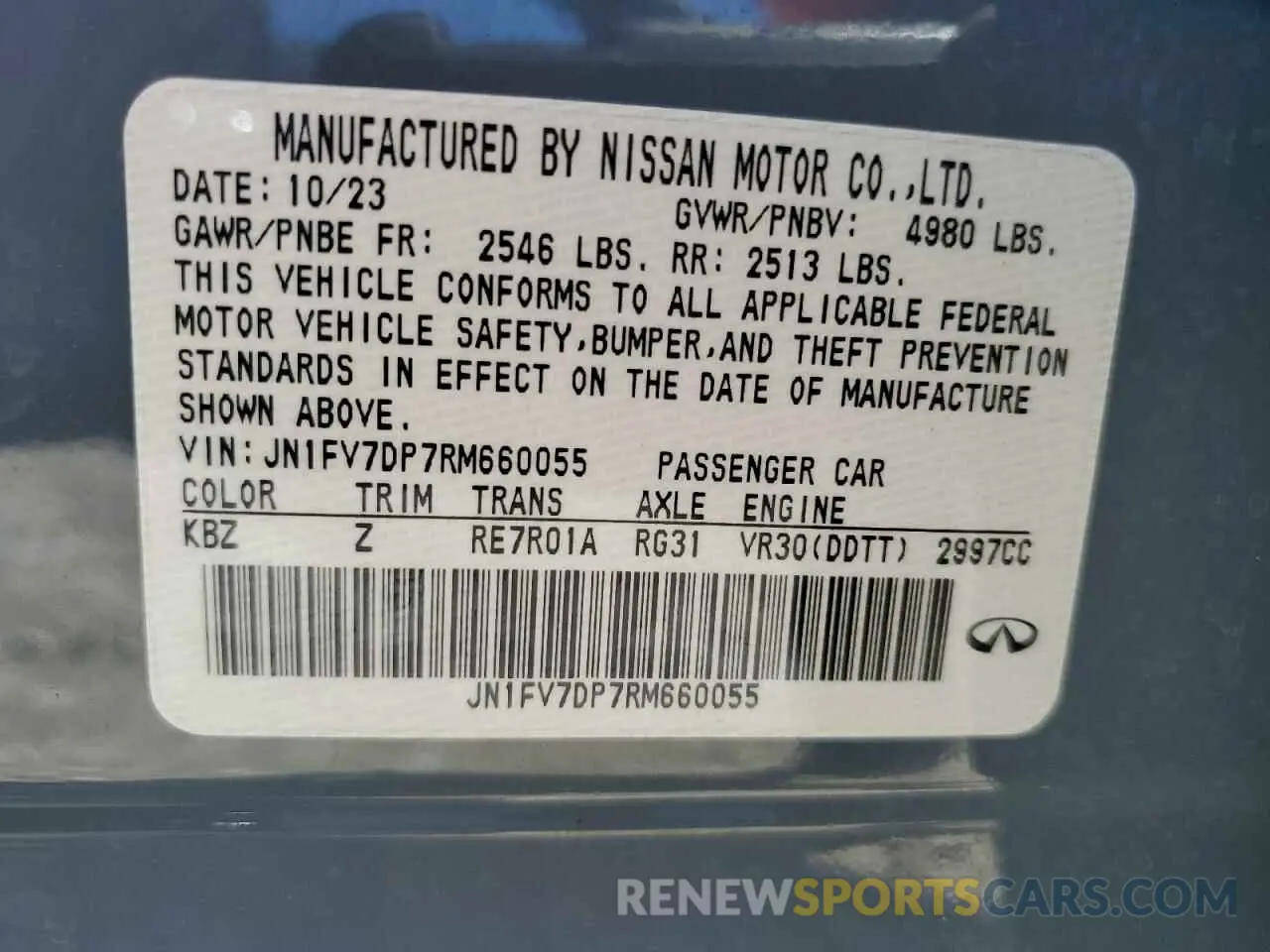 14 Photograph of a damaged car JN1FV7DP7RM660055 INFINITI Q50 2024