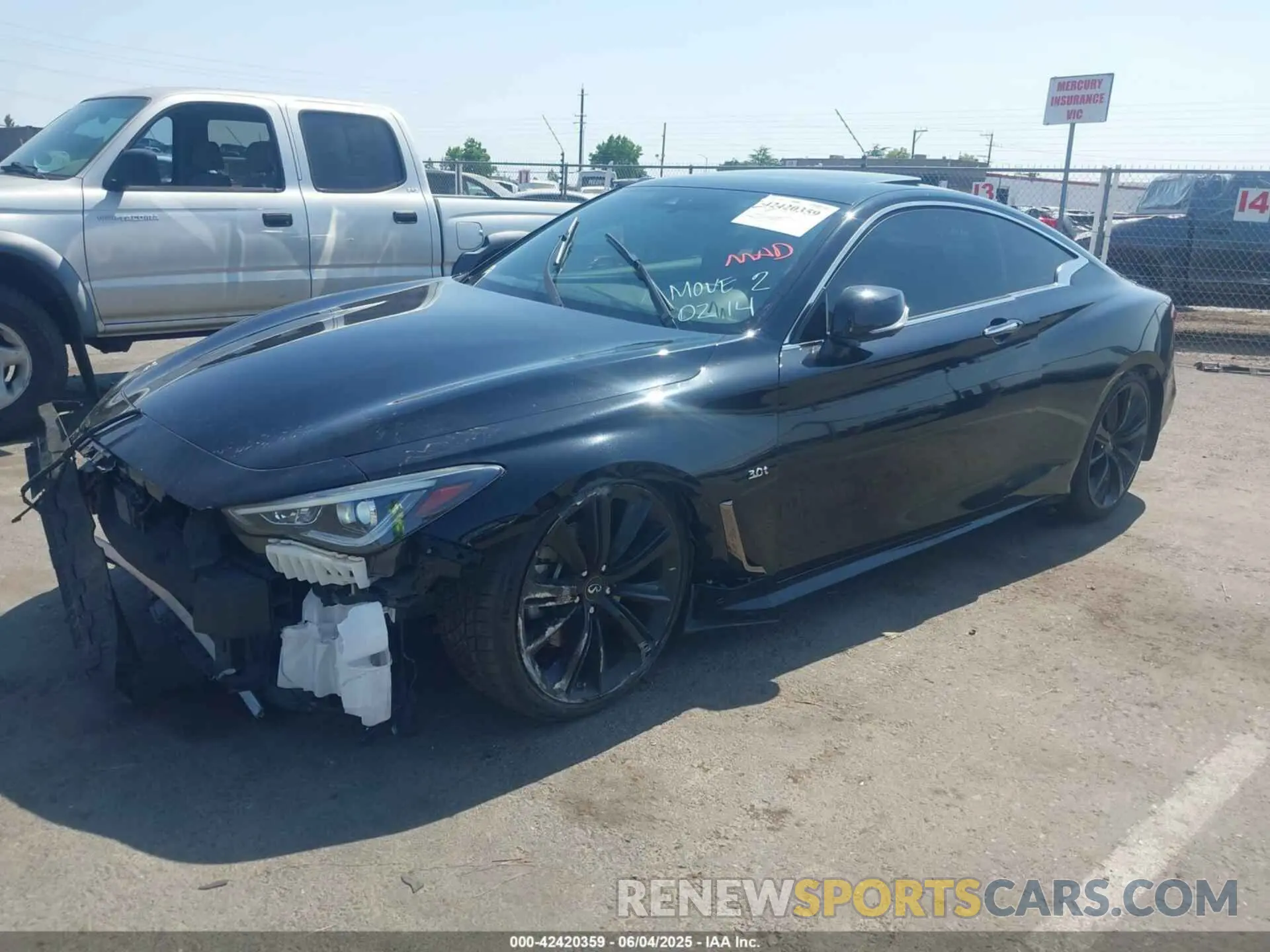 2 Photograph of a damaged car JN1EV7EK5LM340657 INFINITI Q60 2020