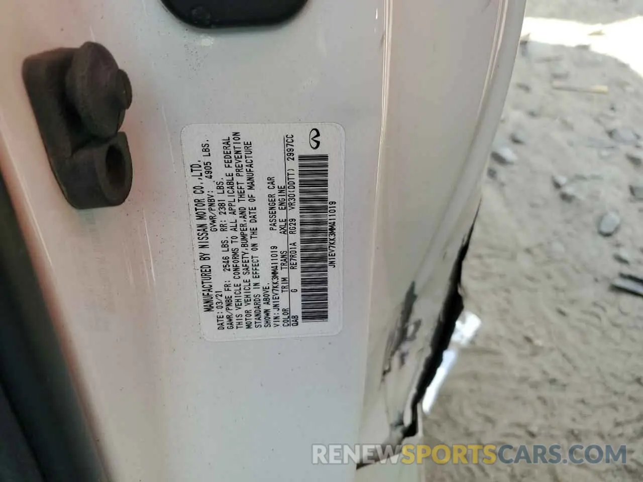 13 Photograph of a damaged car JN1EV7KK3MM411019 INFINITI Q60 2021