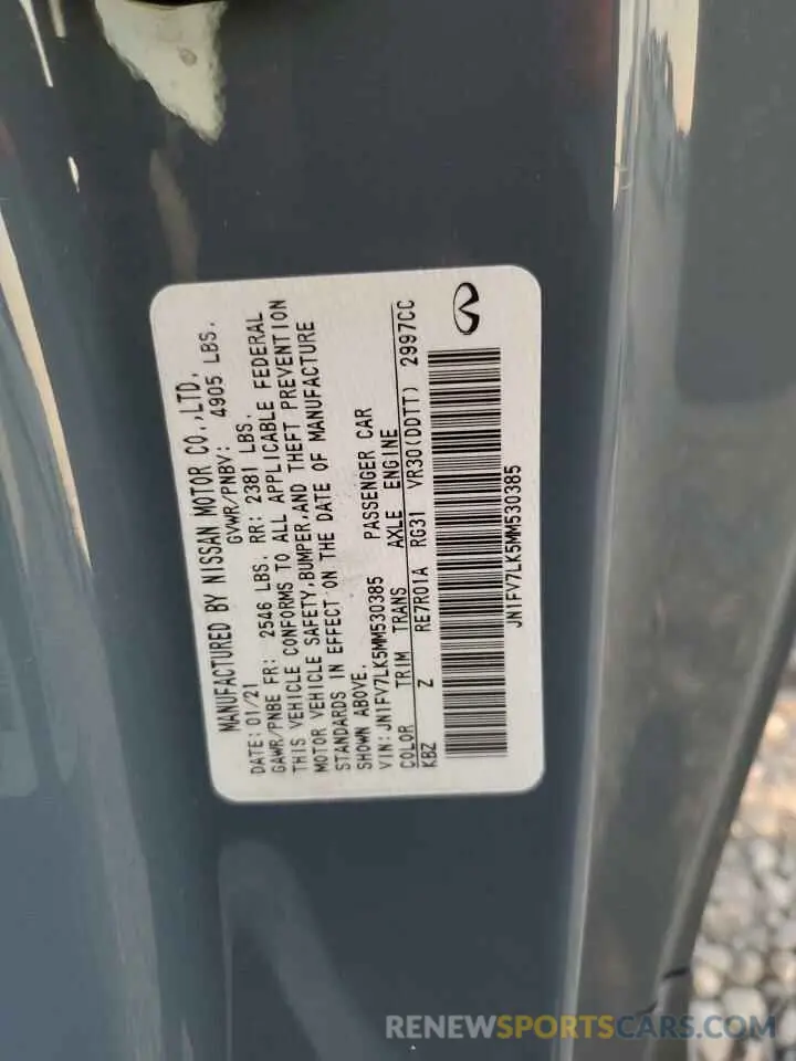 14 Photograph of a damaged car JN1FV7LK5MM530385 INFINITI Q60 2021