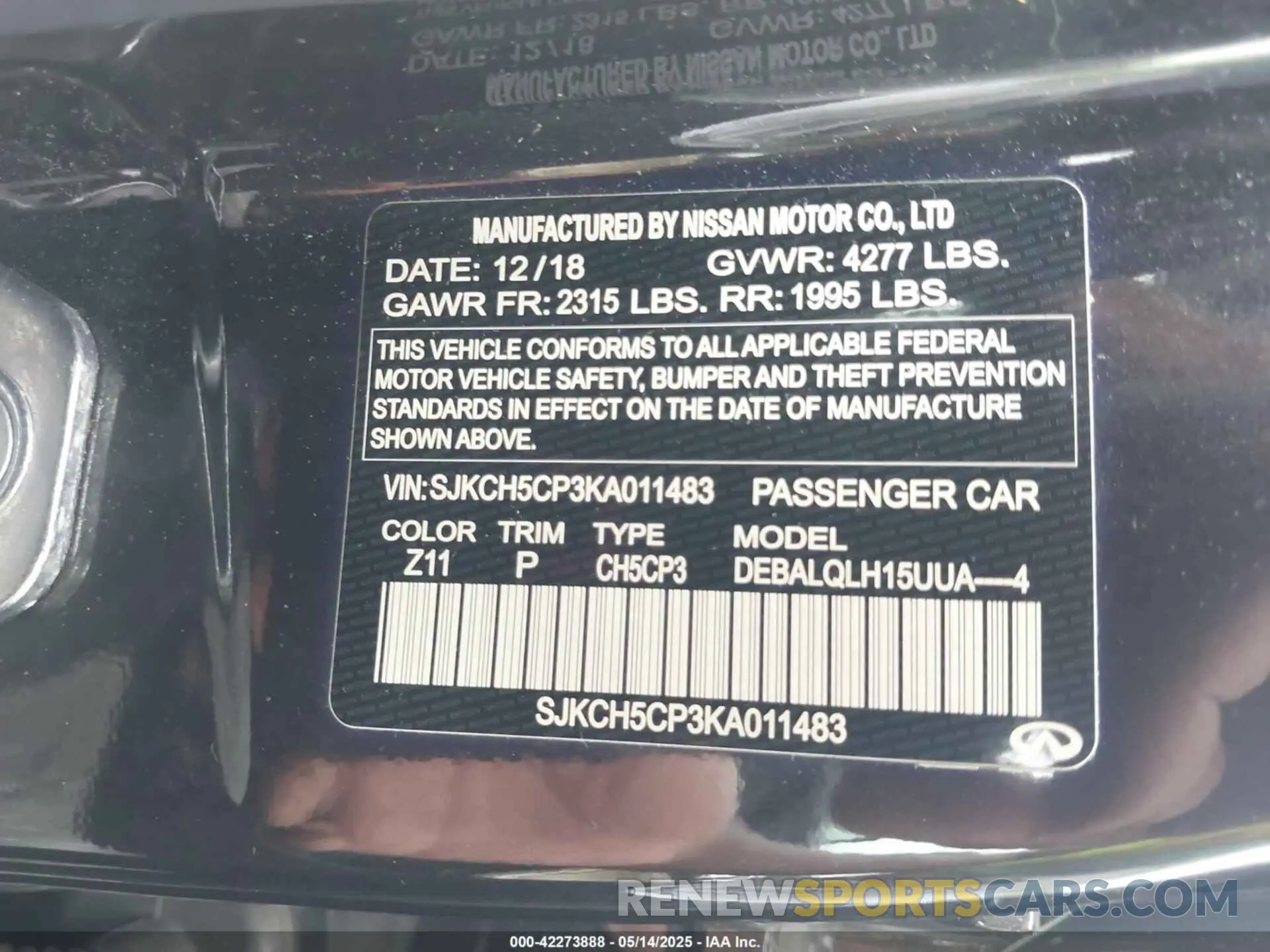9 Photograph of a damaged car SJKCH5CP3KA011483 INFINITI QX30 2019
