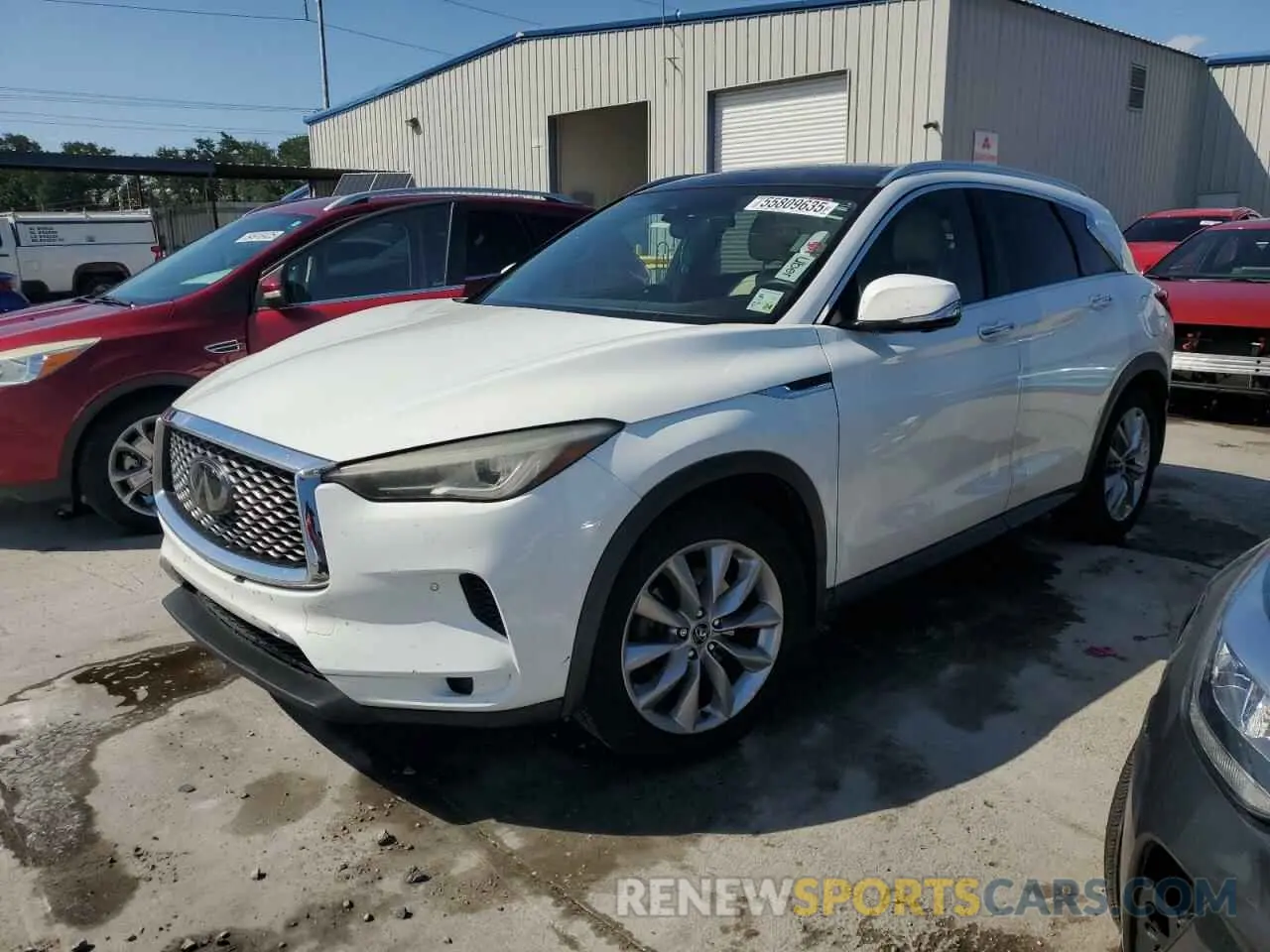 1 Photograph of a damaged car 3PCAJ5M10KF130740 INFINITI QX50 2019