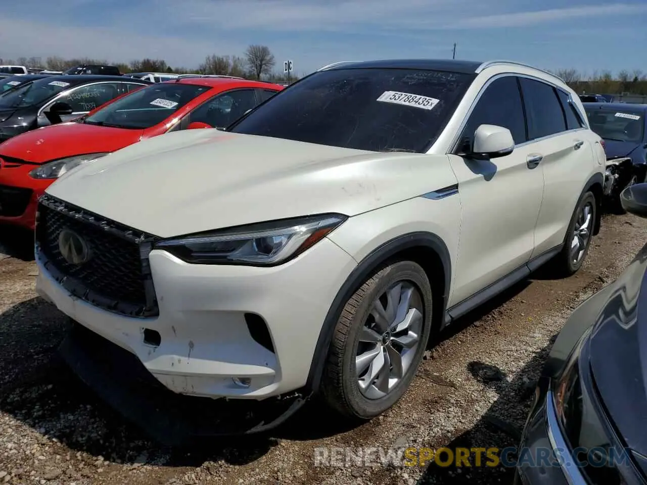 1 Photograph of a damaged car 3PCAJ5M13KF137147 INFINITI QX50 2019