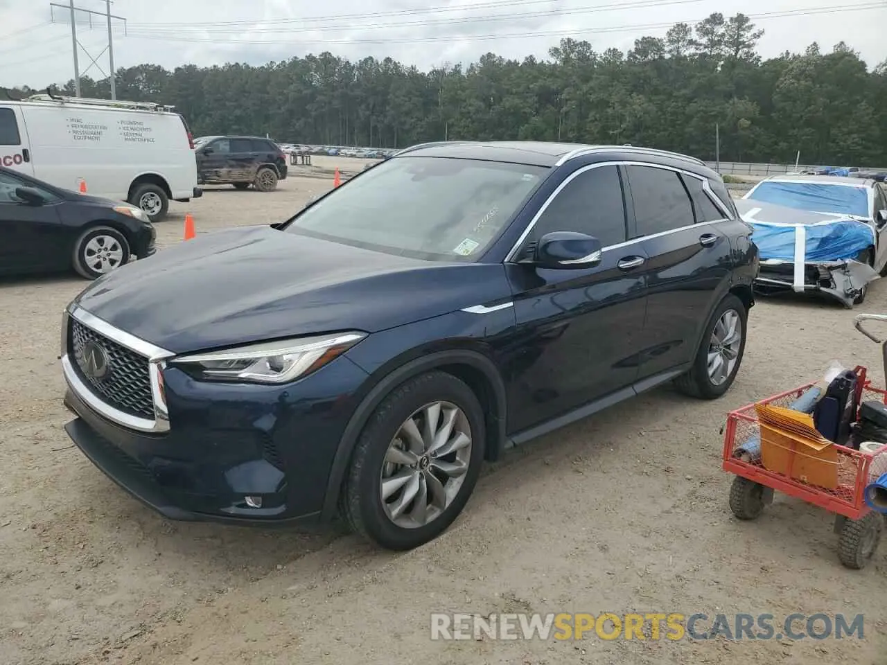 1 Photograph of a damaged car 3PCAJ5M14KF142261 INFINITI QX50 2019