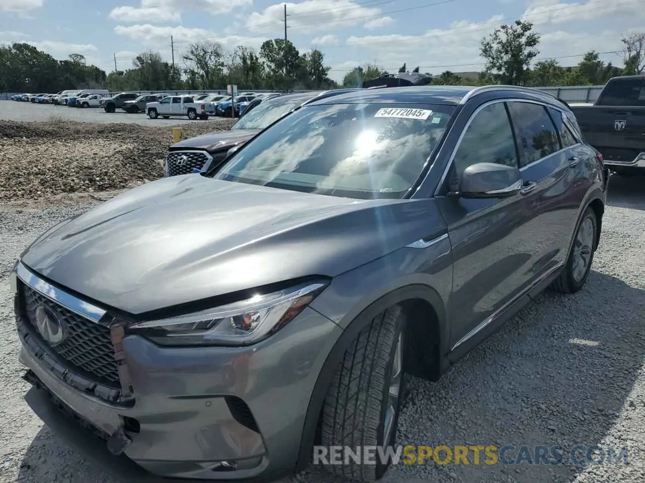 1 Photograph of a damaged car 3PCAJ5M16KF133173 INFINITI QX50 2019