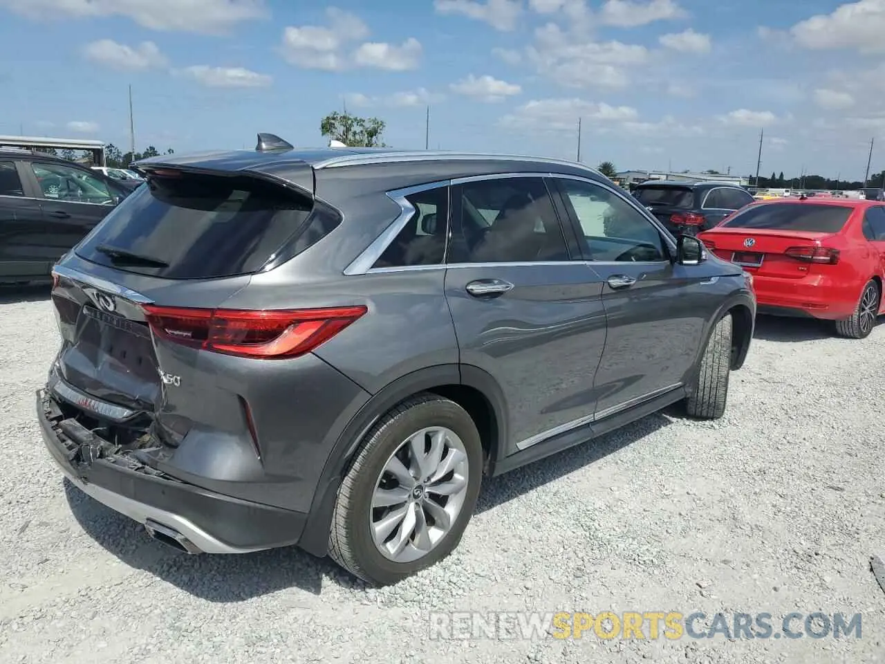 3 Photograph of a damaged car 3PCAJ5M16KF133173 INFINITI QX50 2019