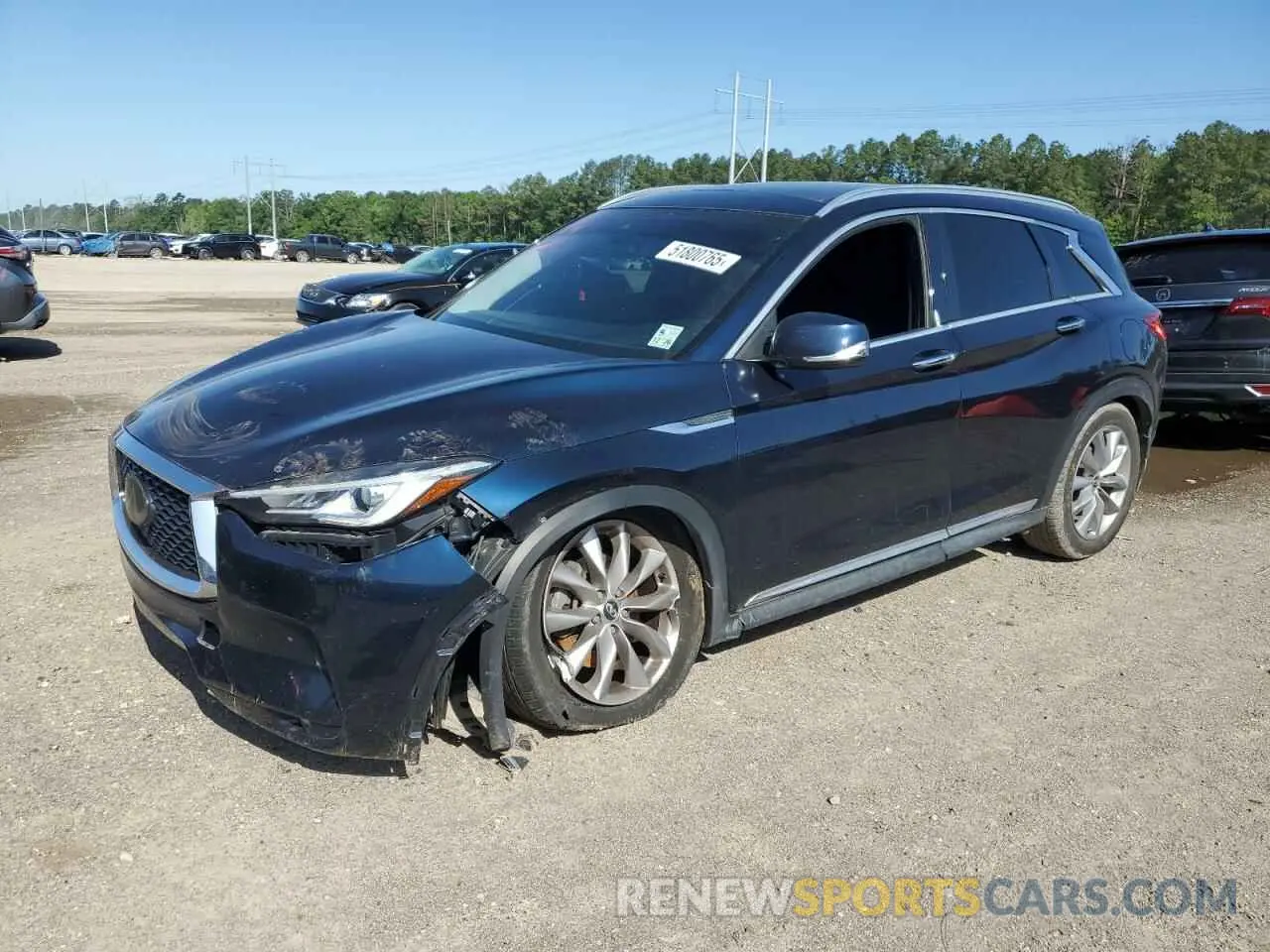 1 Photograph of a damaged car 3PCAJ5M1XKF137405 INFINITI QX50 2019
