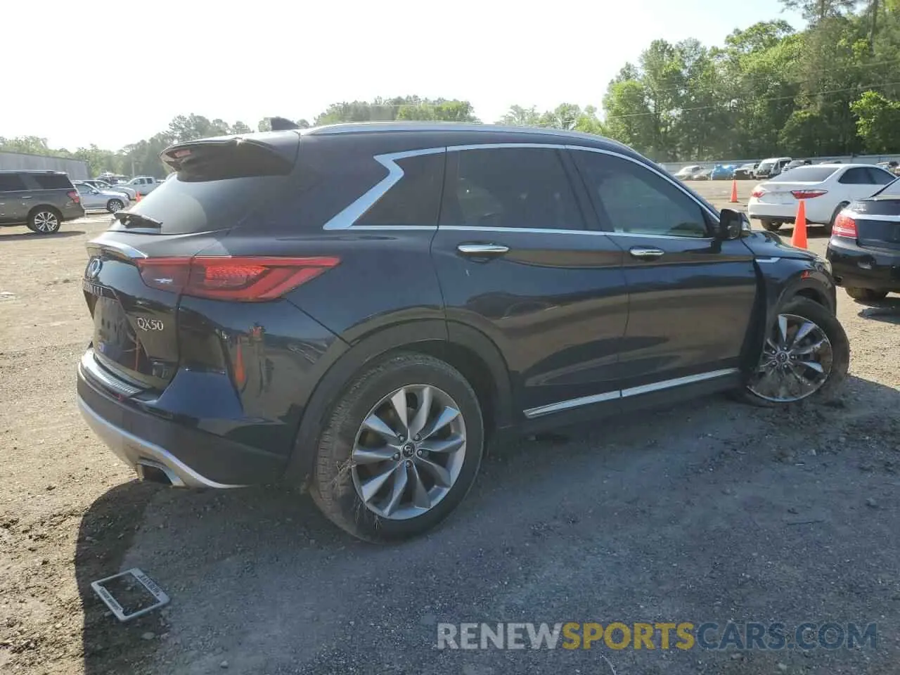 3 Photograph of a damaged car 3PCAJ5M1XKF137405 INFINITI QX50 2019
