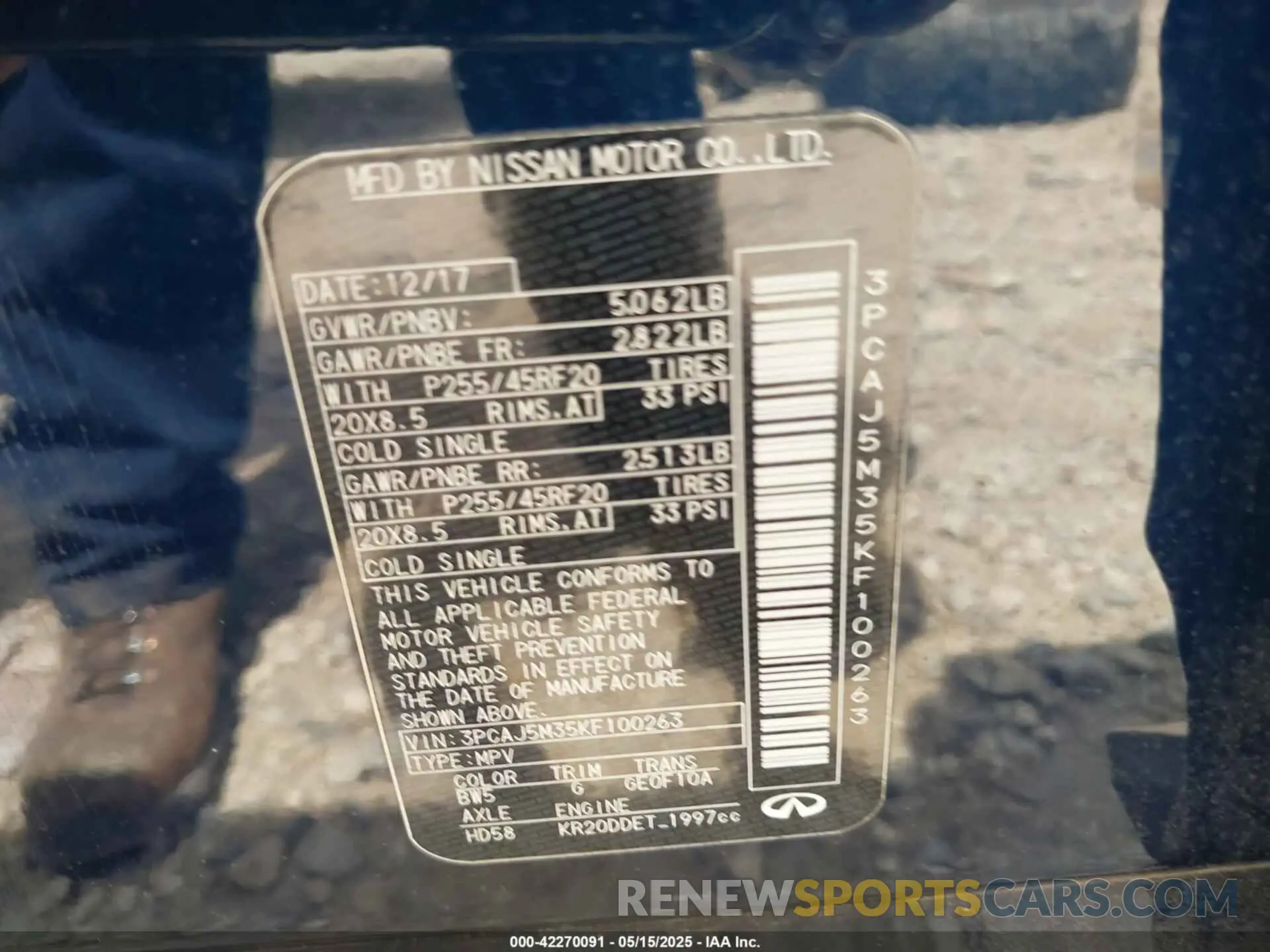 9 Photograph of a damaged car 3PCAJ5M35KF100263 INFINITI QX50 2019