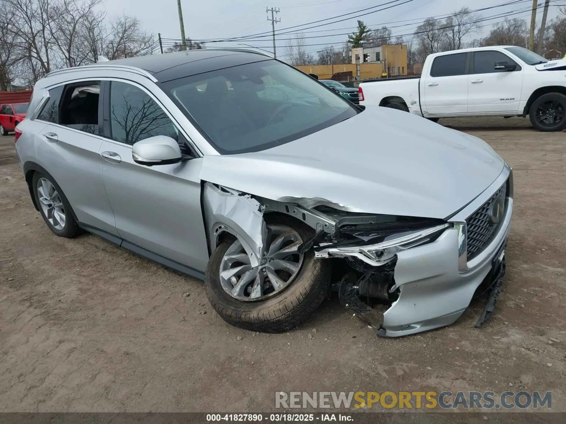 1 Photograph of a damaged car 3PCAJ5M37KF143597 INFINITI QX50 2019