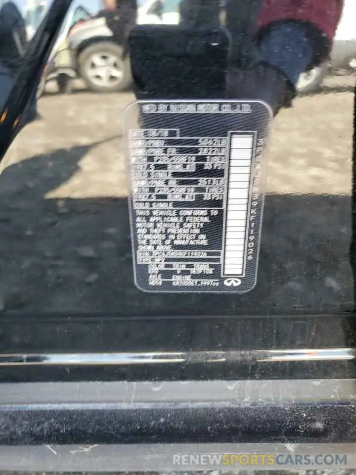 13 Photograph of a damaged car 3PCAJ5M39KF119026 INFINITI QX50 2019