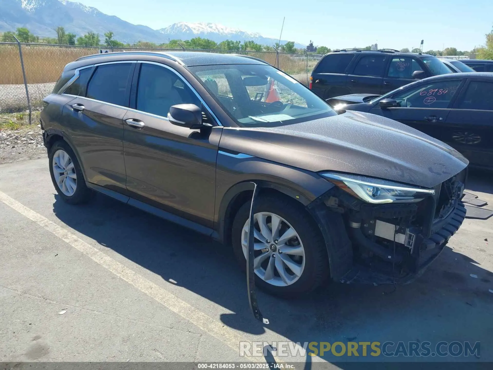 1 Photograph of a damaged car 3PCAJ5M3XKF107256 INFINITI QX50 2019