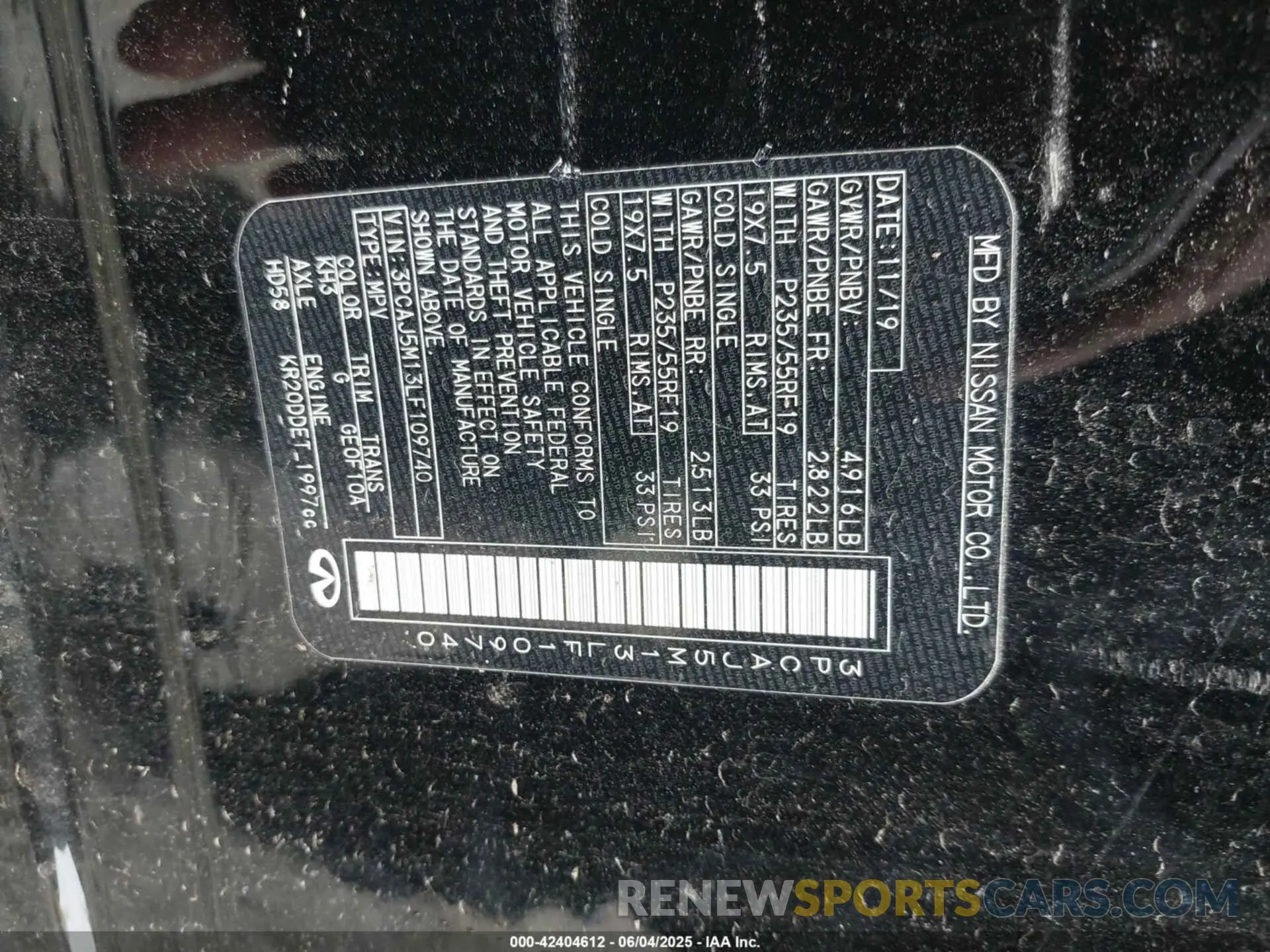 9 Photograph of a damaged car 3PCAJ5M13LF109740 INFINITI QX50 2020