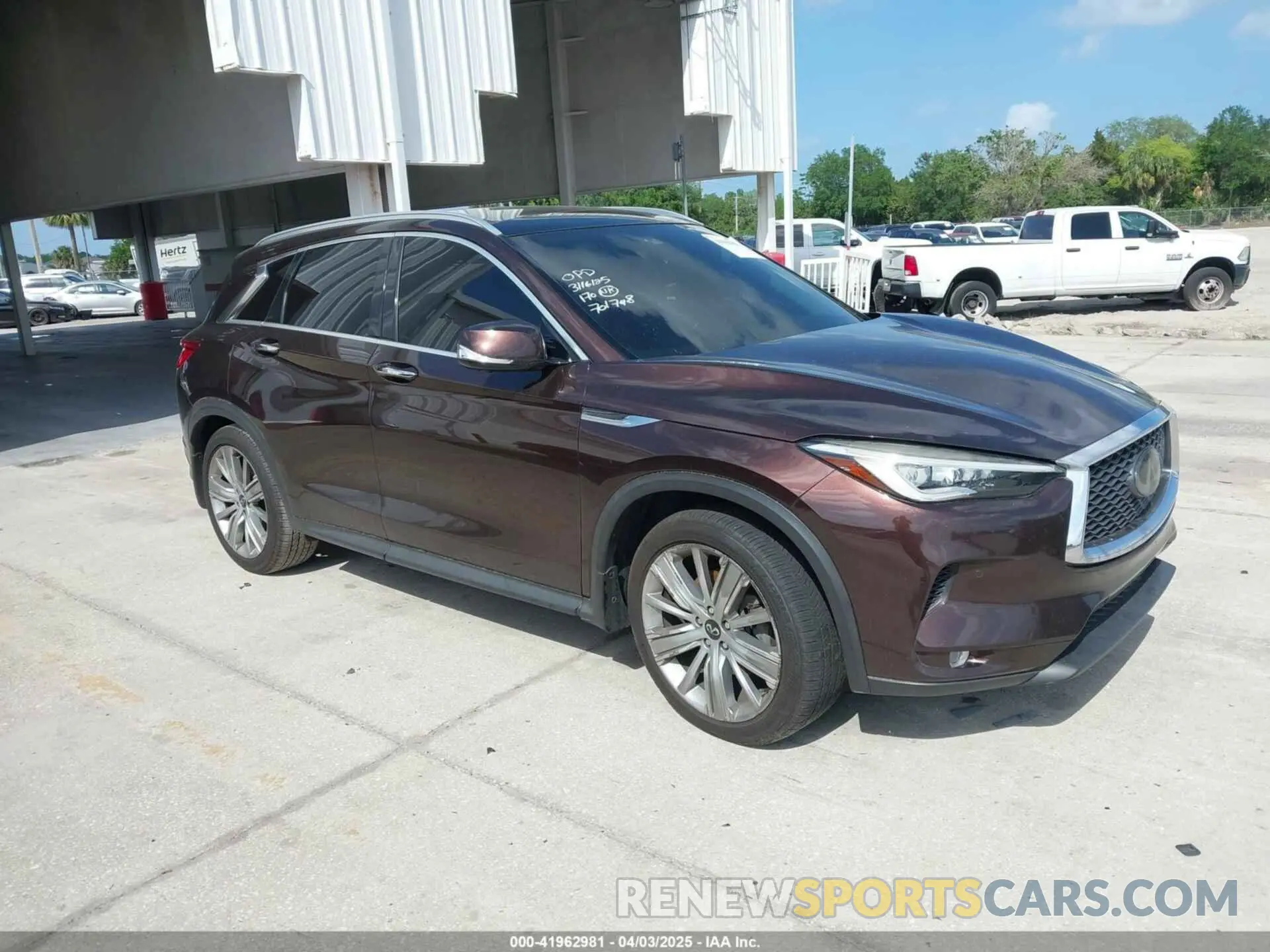 1 Photograph of a damaged car 3PCAJ5M15LF100778 INFINITI QX50 2020