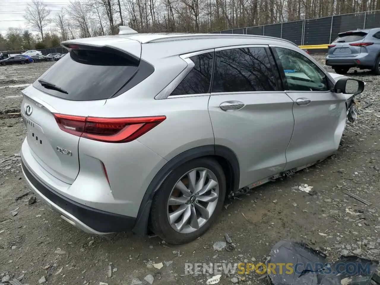3 Photograph of a damaged car 3PCAJ5M36LF110379 INFINITI QX50 2020