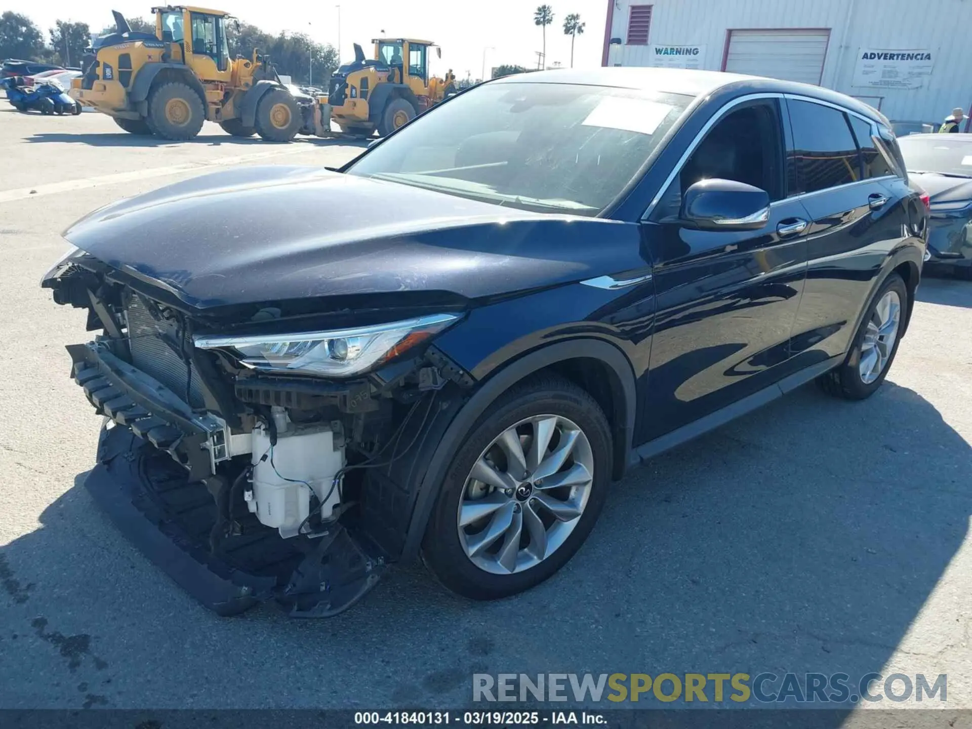2 Photograph of a damaged car 3PCAJ5AA3MF104964 INFINITI QX50 2021