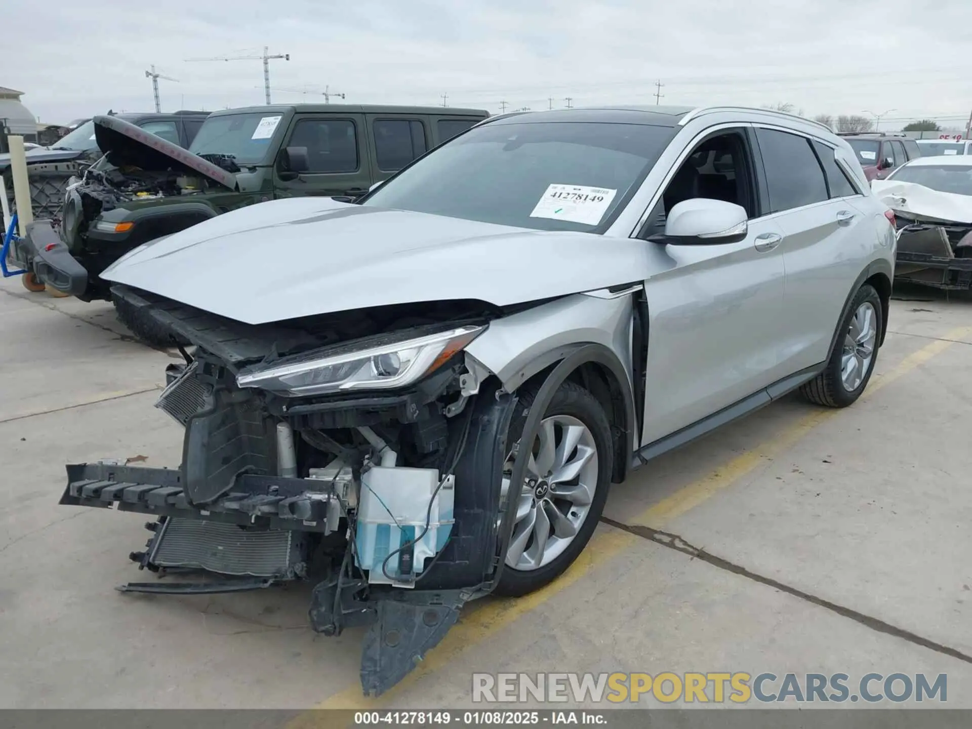 2 Photograph of a damaged car 3PCAJ5BA3MF120824 INFINITI QX50 2021