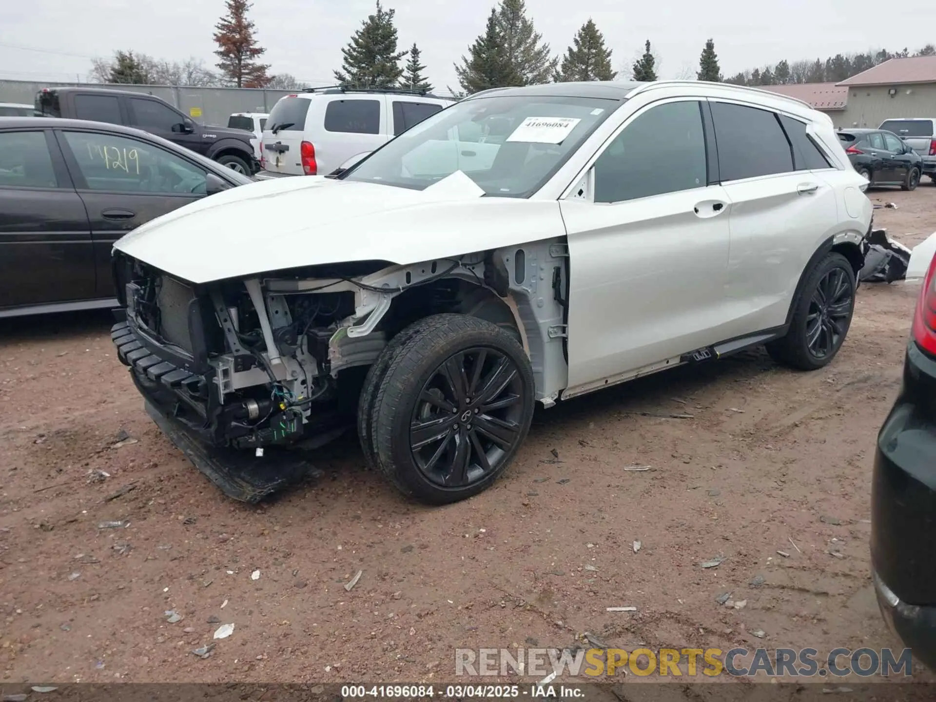2 Photograph of a damaged car 3PCAJ5BB0MF105478 INFINITI QX50 2021