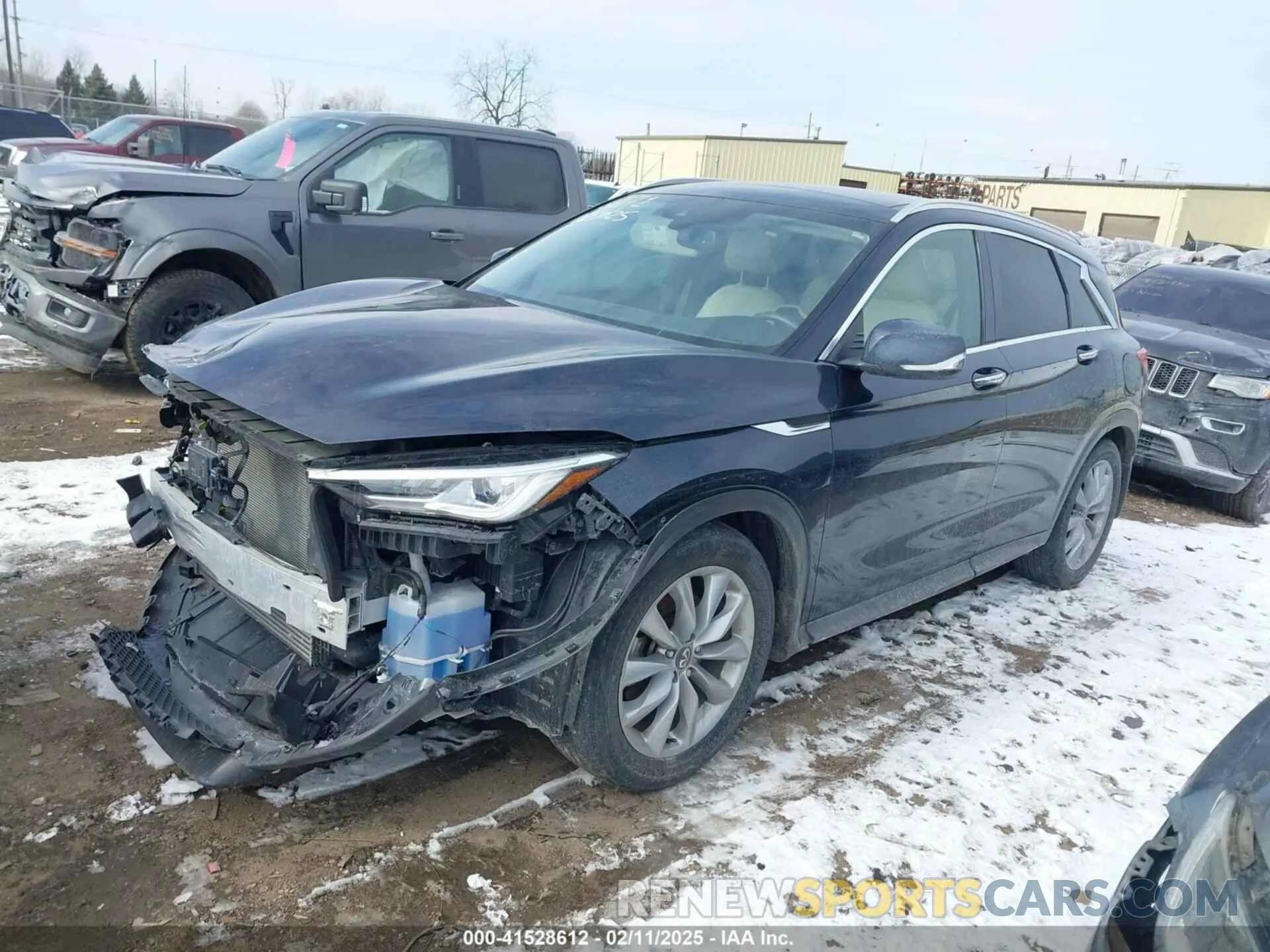 2 Photograph of a damaged car 3PCAJ5BB0MF116271 INFINITI QX50 2021