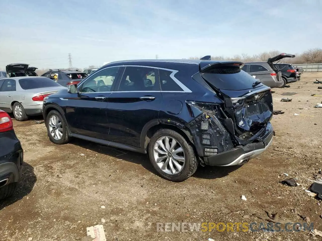 2 Photograph of a damaged car 3PCAJ5BB1MF107546 INFINITI QX50 2021