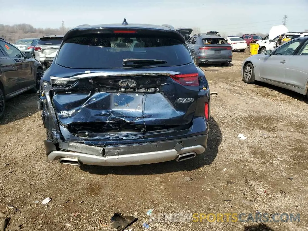 6 Photograph of a damaged car 3PCAJ5BB1MF107546 INFINITI QX50 2021