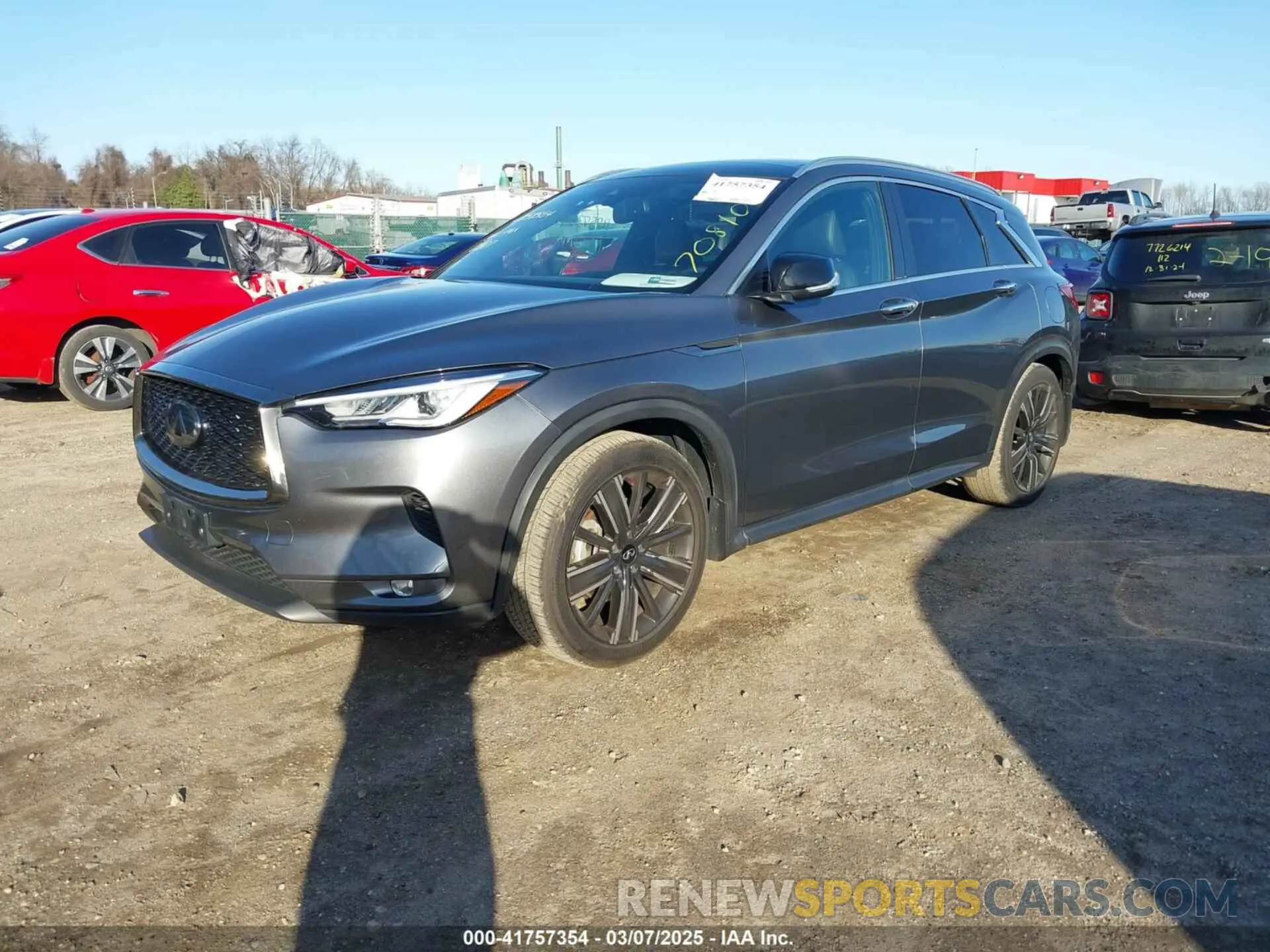 2 Photograph of a damaged car 3PCAJ5BB3MF112859 INFINITI QX50 2021