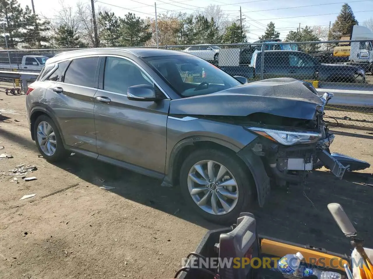 4 Photograph of a damaged car 3PCAJ5BB7MF107986 INFINITI QX50 2021