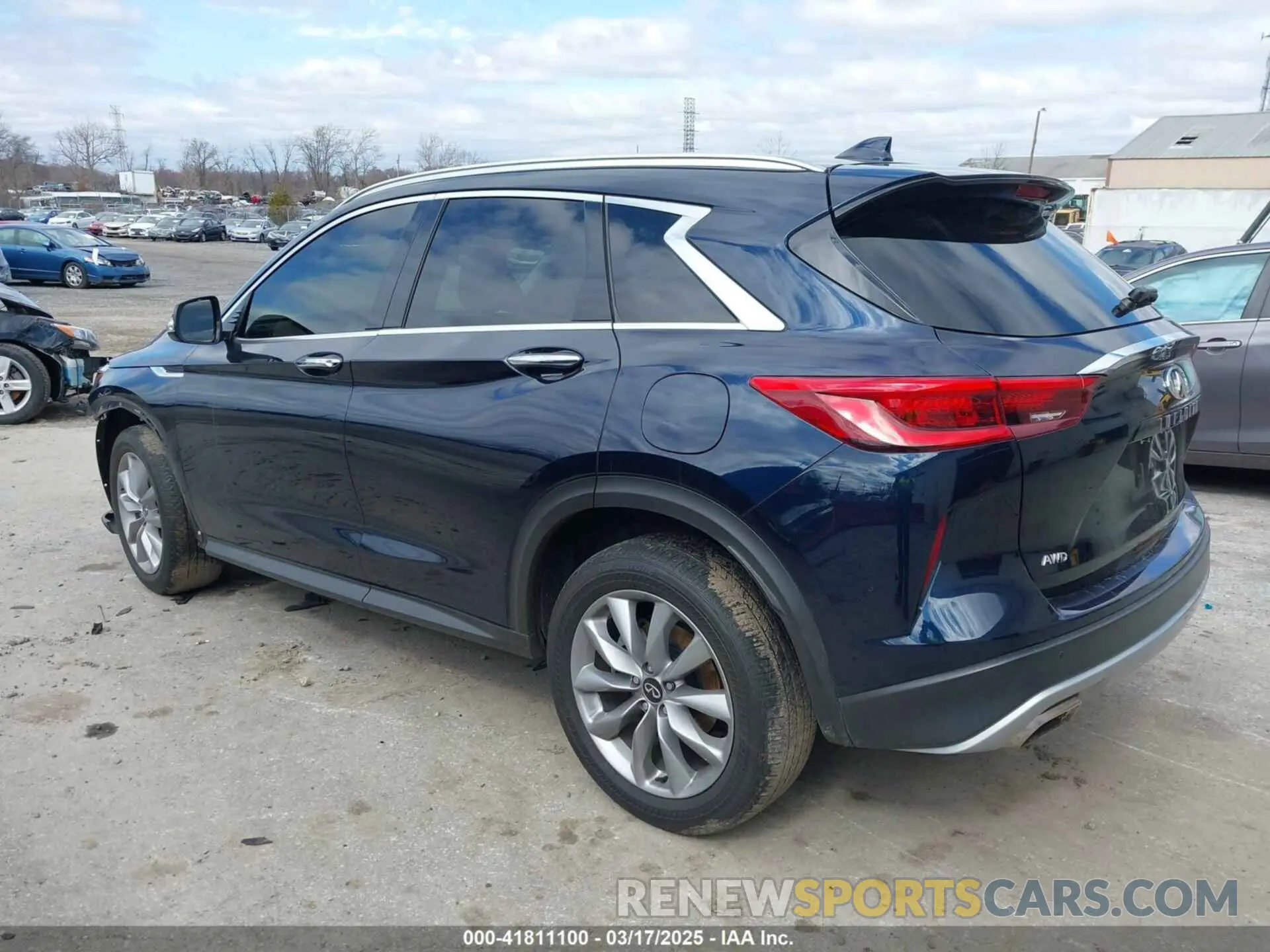 3 Photograph of a damaged car 3PCAJ5BB7MF123895 INFINITI QX50 2021