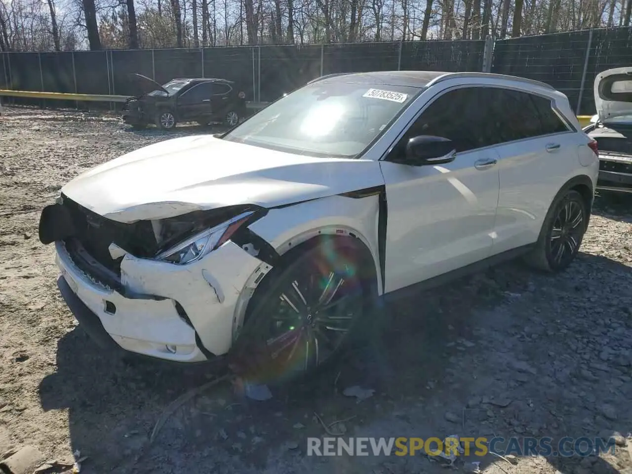 1 Photograph of a damaged car 3PCAJ5BB9MF121288 INFINITI QX50 2021