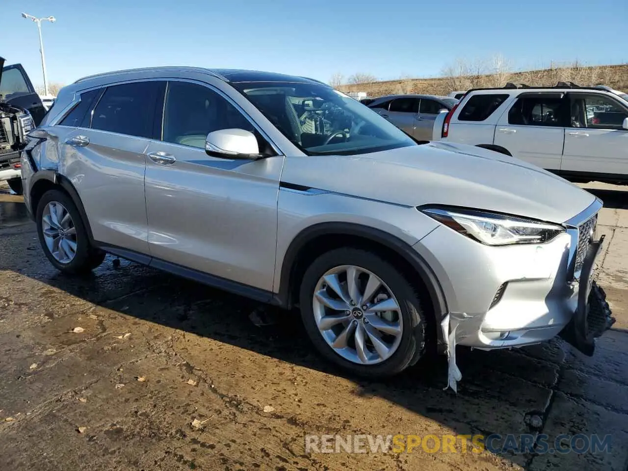 4 Photograph of a damaged car 3PCAJ5BB9MF123817 INFINITI QX50 2021