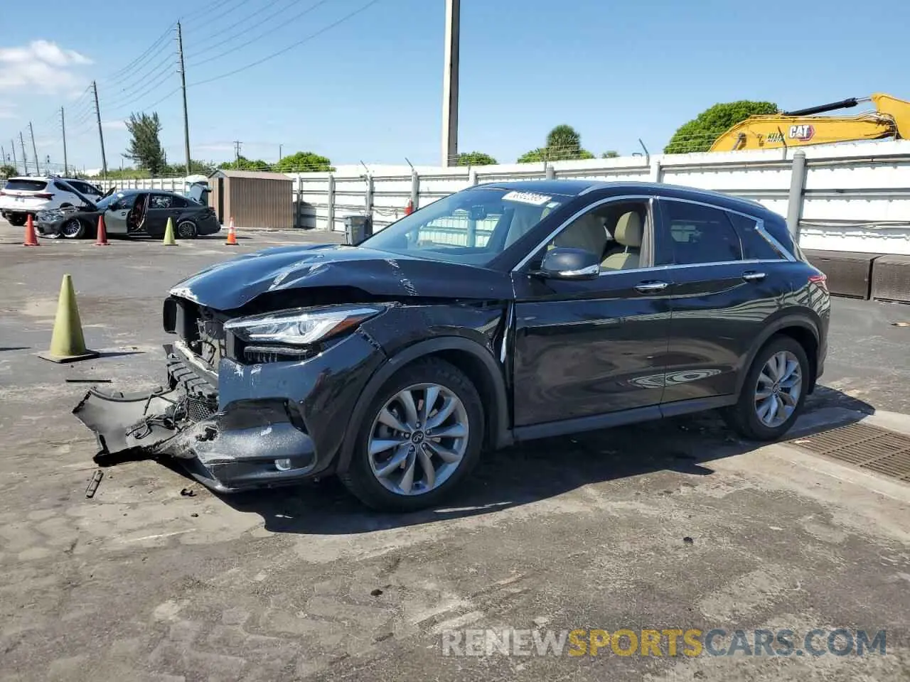 1 Photograph of a damaged car 3PCAJ5CB3MF104596 INFINITI QX50 2021