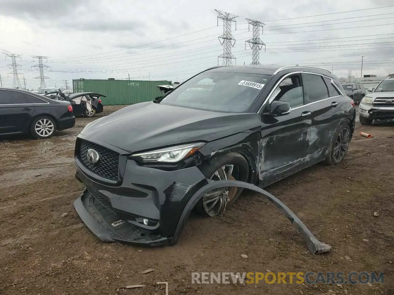 1 Photograph of a damaged car 3PCAJ5BB7NF108198 INFINITI QX50 2022