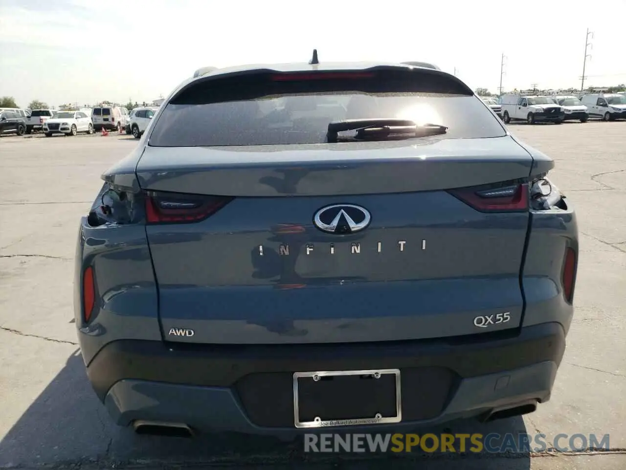 6 Photograph of a damaged car 3PCAJ5J3XNF102177 INFINITI QX55 LUXE 2022